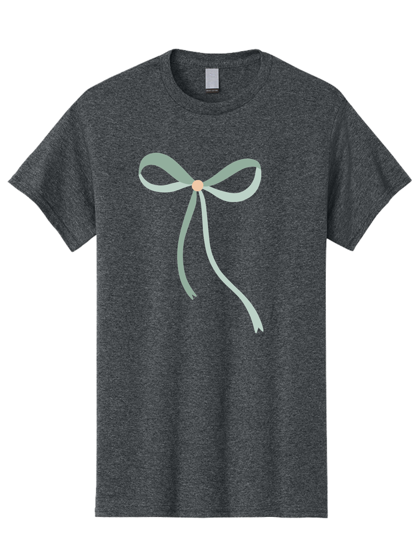 White-Bow Men'S Graphic Tee, 100% Cotton, Comfortable Casual Summer Wear, Machine Washable, Grey Ribbon, Bow Decoration, Gift Wrapping, Celebratory Decor, Party Favors, Elegant Design, Soft Pastel, Minimalist Style Aac134 1