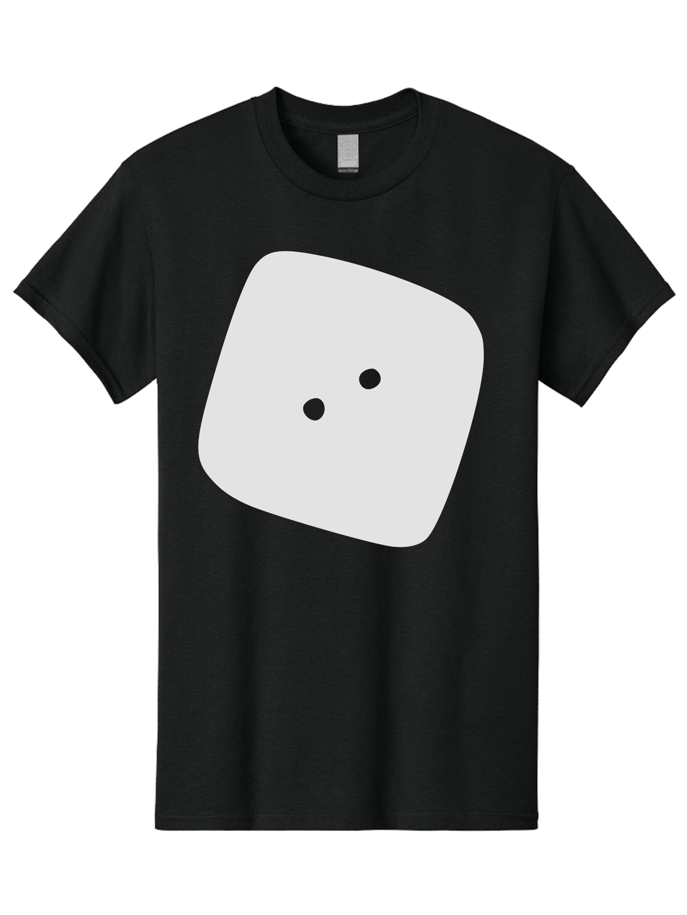 White-Rounded-Square-With-Two-Green-Dots Men'S Graphic Tee, 100% Cotton, Comfortable Casual Summer Wear, Machine Washable, Simple Smiley Face, Minimalist Design, Cute Emoji, Rounded Square Shape, Green Dots, Friendly Expression, Digital Icon, Aac137 5