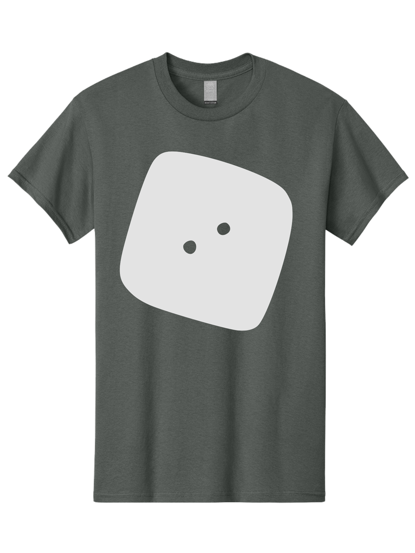 White-Rounded-Square-With-Two-Green-Dots Men'S Graphic Tee, 100% Cotton, Comfortable Casual Summer Wear, Machine Washable, Simple Smiley Face, Minimalist Design, Cute Emoji, Rounded Square Shape, Green Dots, Friendly Expression, Digital Icon, Aac137 19