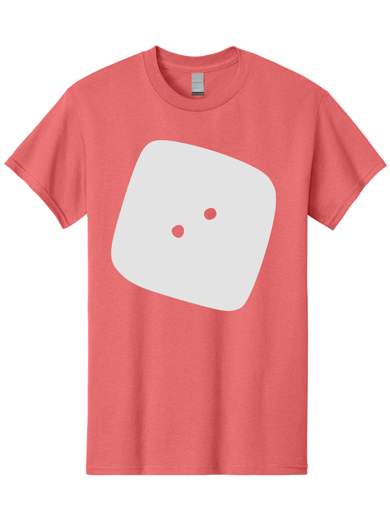 White-Rounded-Square-With-Two-Green-Dots Men'S Graphic Tee, 100% Cotton, Comfortable Casual Summer Wear, Machine Washable, Simple Smiley Face, Minimalist Design, Cute Emoji, Rounded Square Shape, Green Dots, Friendly Expression, Digital Icon, Aac137 1