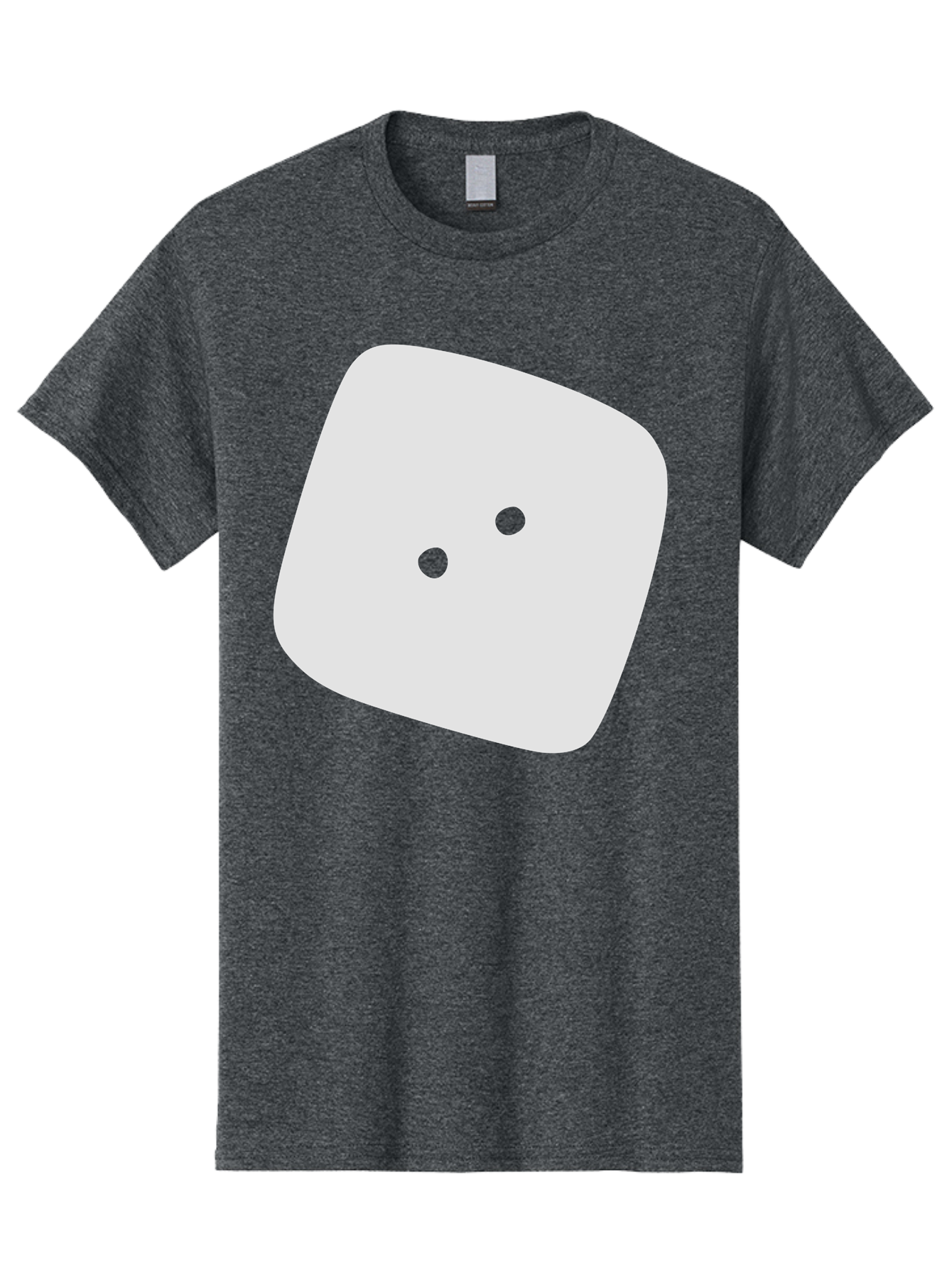 White-Rounded-Square-With-Two-Green-Dots Men'S Graphic Tee, 100% Cotton, Comfortable Casual Summer Wear, Machine Washable, Simple Smiley Face, Minimalist Design, Cute Emoji, Rounded Square Shape, Green Dots, Friendly Expression, Digital Icon, Aac137 17