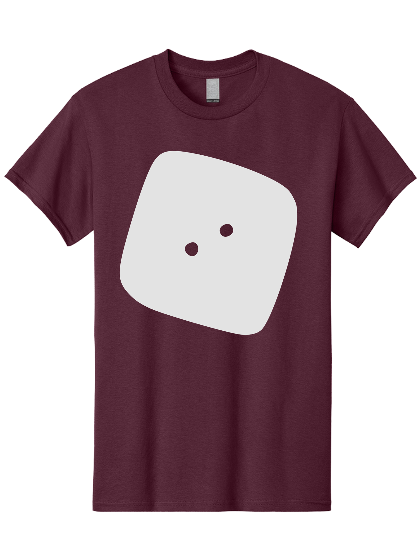 White-Rounded-Square-With-Two-Green-Dots Men'S Graphic Tee, 100% Cotton, Comfortable Casual Summer Wear, Machine Washable, Simple Smiley Face, Minimalist Design, Cute Emoji, Rounded Square Shape, Green Dots, Friendly Expression, Digital Icon, Aac137 7