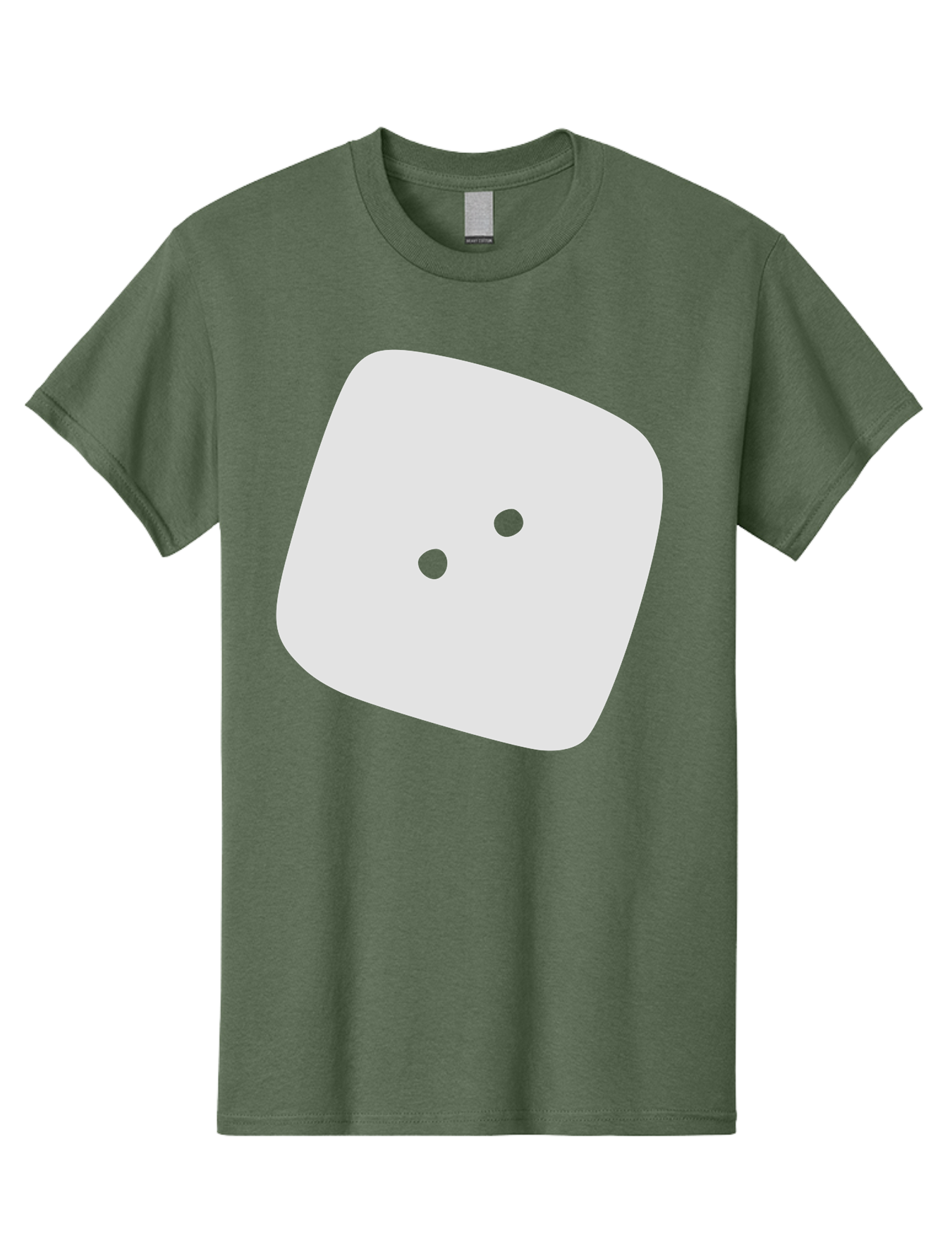 White-Rounded-Square-With-Two-Green-Dots Men'S Graphic Tee, 100% Cotton, Comfortable Casual Summer Wear, Machine Washable, Simple Smiley Face, Minimalist Design, Cute Emoji, Rounded Square Shape, Green Dots, Friendly Expression, Digital Icon, Aac137 13