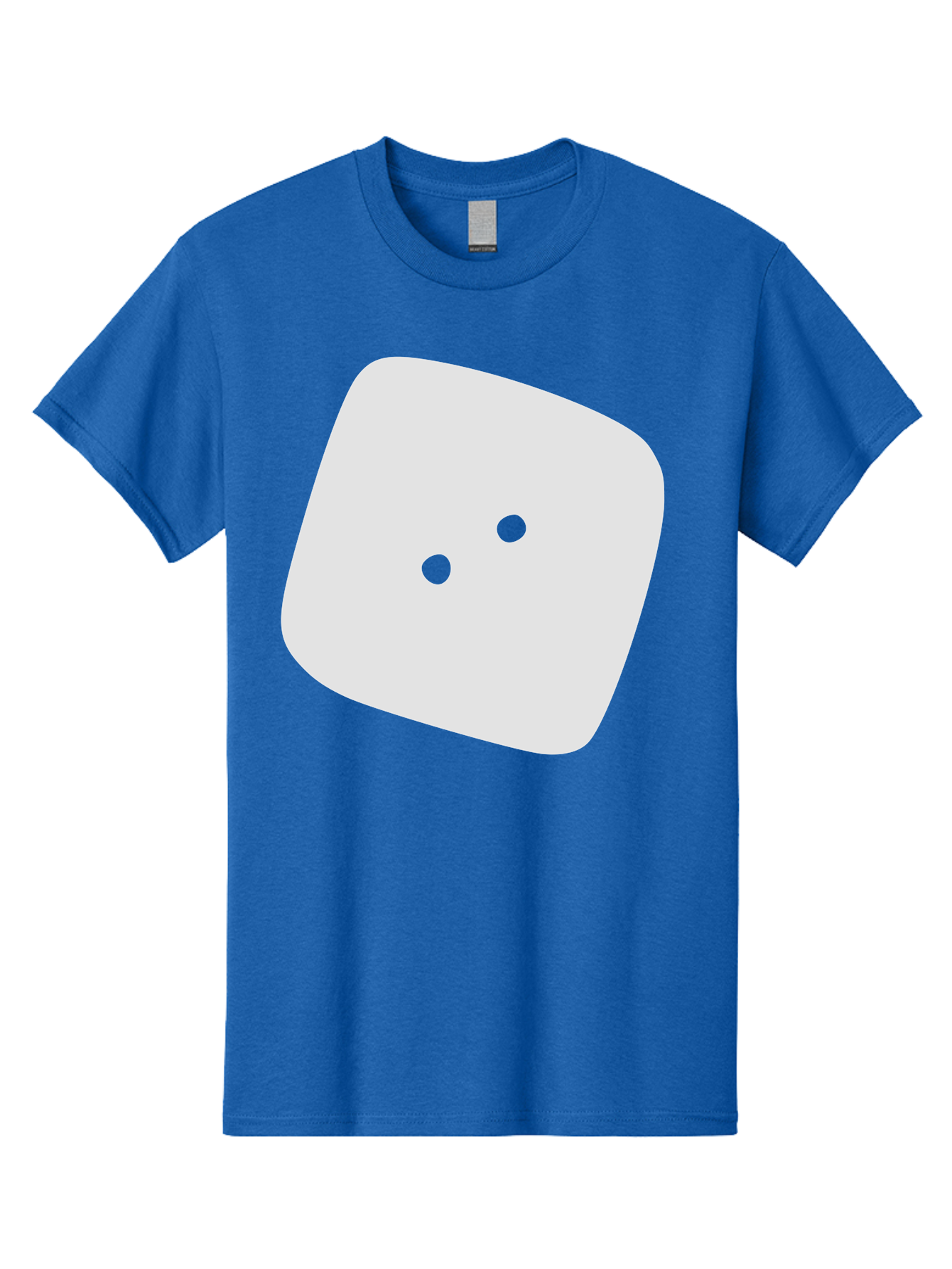 White-Rounded-Square-With-Two-Green-Dots Men'S Graphic Tee, 100% Cotton, Comfortable Casual Summer Wear, Machine Washable, Simple Smiley Face, Minimalist Design, Cute Emoji, Rounded Square Shape, Green Dots, Friendly Expression, Digital Icon, Aac137 3