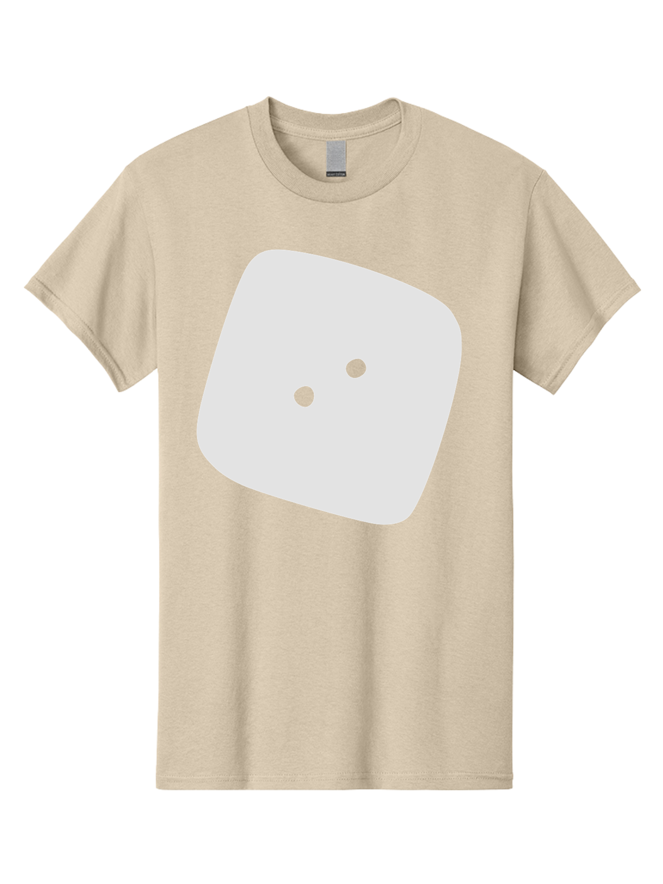 White-Rounded-Square-With-Two-Green-Dots Men'S Graphic Tee, 100% Cotton, Comfortable Casual Summer Wear, Machine Washable, Simple Smiley Face, Minimalist Design, Cute Emoji, Rounded Square Shape, Green Dots, Friendly Expression, Digital Icon, Aac137 23