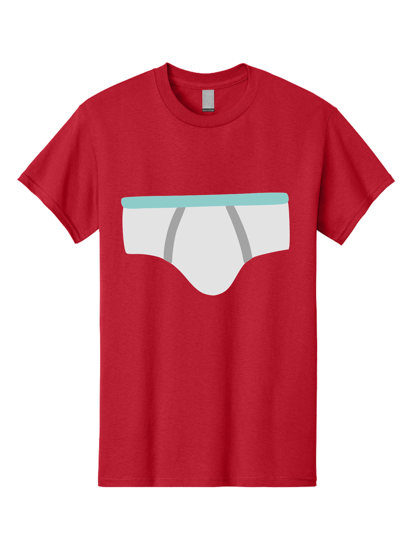 White-Underwear Men'S Graphic Tee, 100% Cotton, Comfortable Casual Summer Wear, Machine Washable, Men'S Briefs, White Underwear, Gray Stripes, Light Blue Waistband, Comfortable Undergarments, Minimalist Design, Simple Illustration Aac138 25