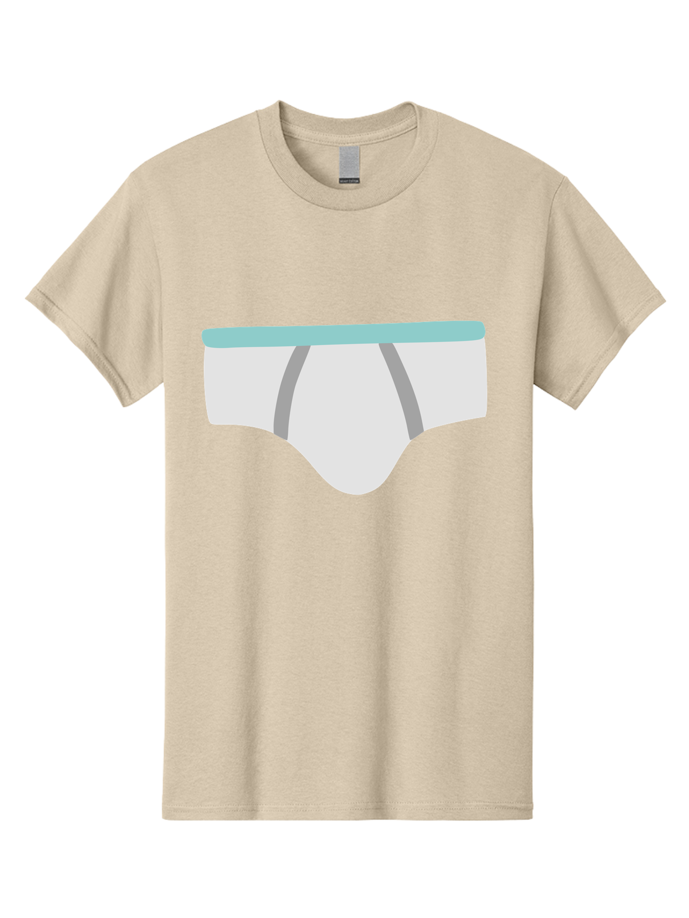 White-Underwear Men'S Graphic Tee, 100% Cotton, Comfortable Casual Summer Wear, Machine Washable, Men'S Briefs, White Underwear, Gray Stripes, Light Blue Waistband, Comfortable Undergarments, Minimalist Design, Simple Illustration Aac138 1