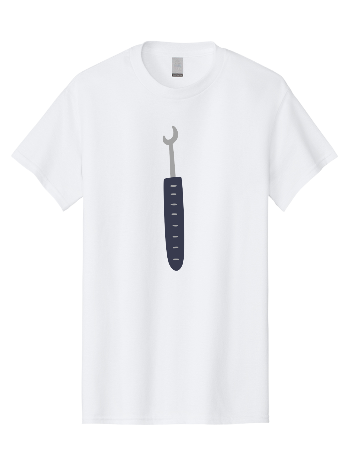 Wrench Men'S Graphic Tee, 100% Cotton, Comfortable Casual Summer Wear, Machine Washable, Adjustable Wrench, Metal Tool, Silver Wrench, Black Handle, Ergonomic Grip, Technical Illustration, Modern Design, Hand Tool Aac140 23