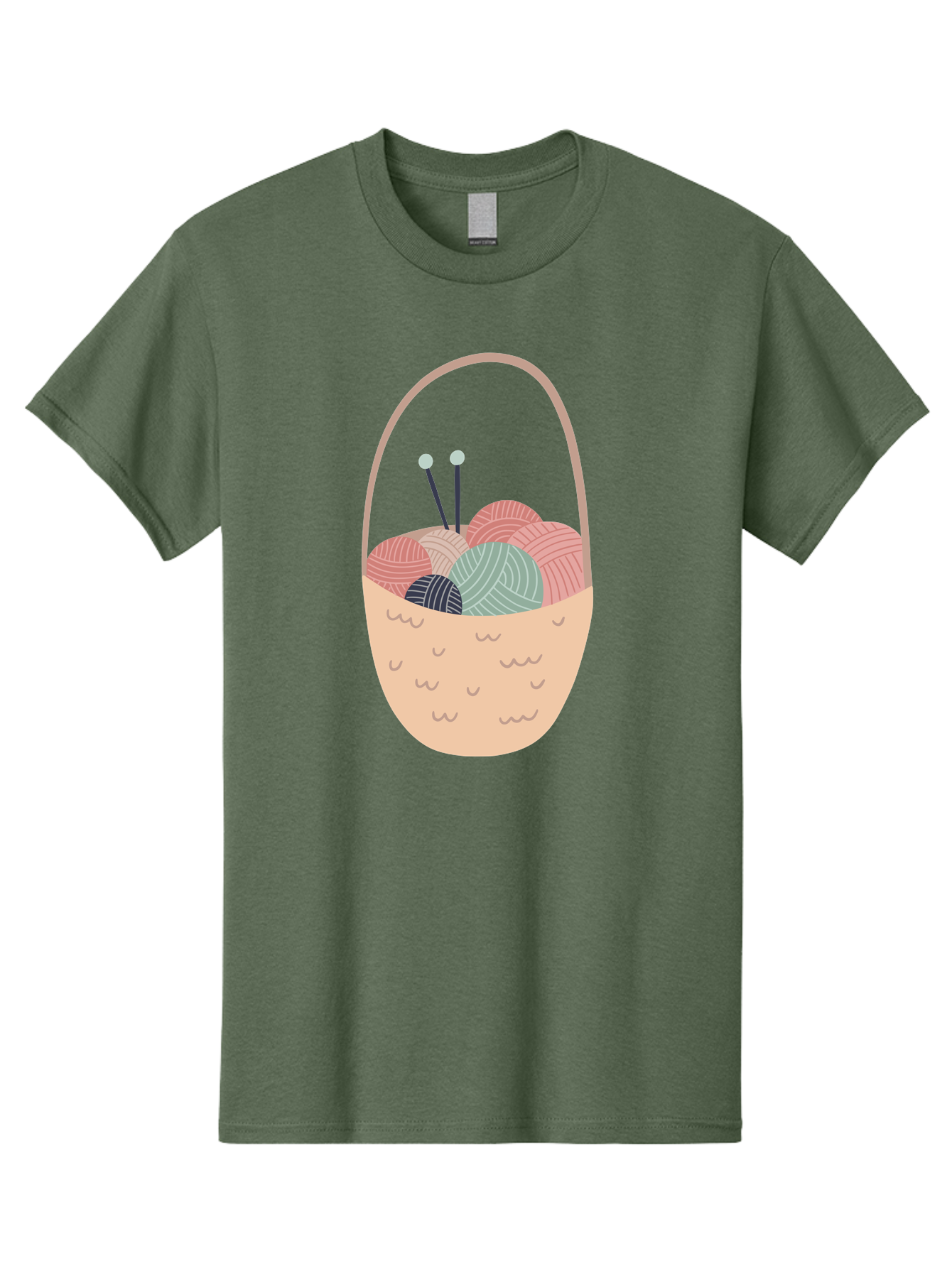 Yarn-Basket Men'S Graphic Tee, 100% Cotton, Comfortable Casual Summer Wear, Machine Washable, Yarn Balls, Knitting Needles, Knitting Basket, Pastel Colors, Hobby Supplies, Crafting Tools, Diy Accessories, Handmade Materials Aac146 13
