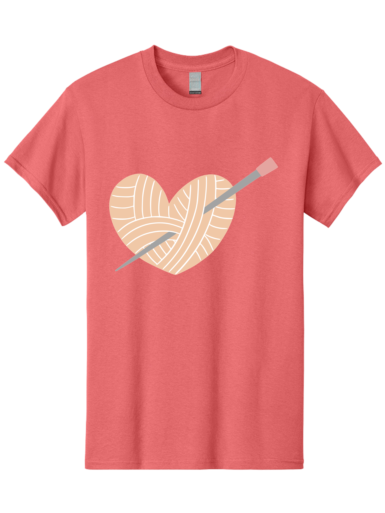 Yarn-Heart-Knitting-Needles Men'S Graphic Tee, 100% Cotton, Comfortable Casual Summer Wear, Machine Washable, Heart Shaped Yarn, Knitting Needles, Crochet, Handmade, Pink Yarn, Crafting, Hobby, Fiber Art, Knitting, Diy Aac147 5
