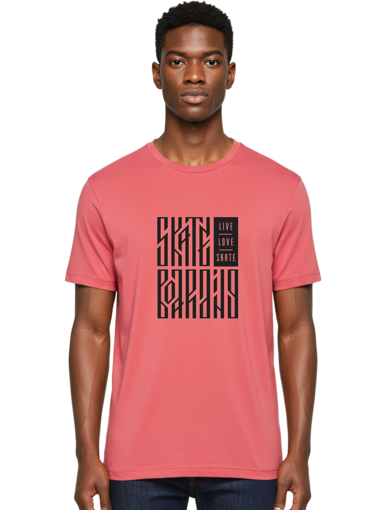 Live-Love-Skate Men'S Graphic Tee, 100% Cotton, Comfortable Casual Summer Wear, Machine Washable, Street Art Style, Skate Culture, Bold Typography, Urban Lifestyle, Action Sports, Graffiti-Inspired Design, Skateboarding Community Aac154 22