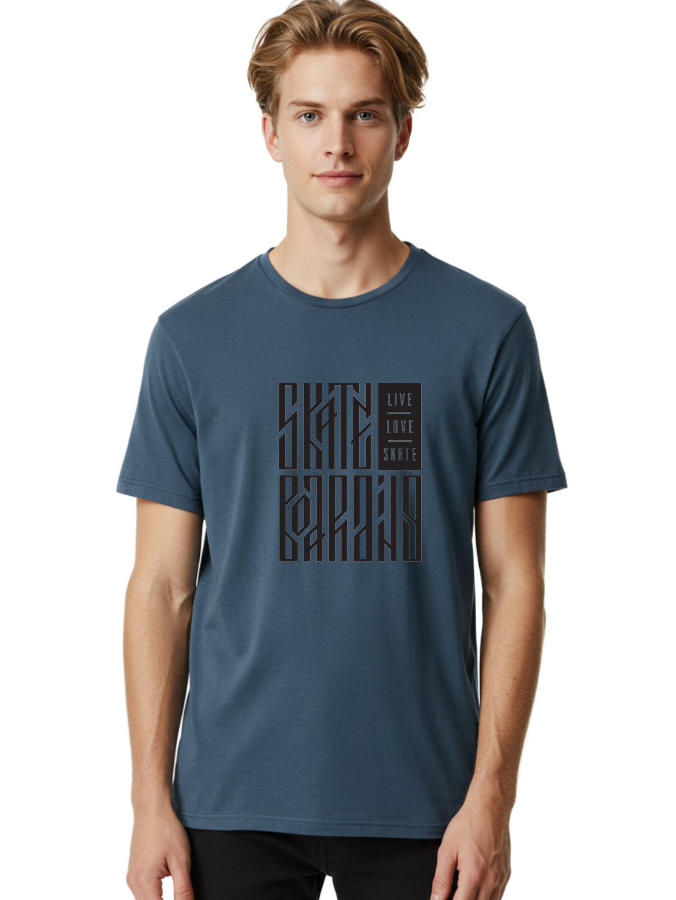Live-Love-Skate Men'S Graphic Tee, 100% Cotton, Comfortable Casual Summer Wear, Machine Washable, Street Art Style, Skate Culture, Bold Typography, Urban Lifestyle, Action Sports, Graffiti-Inspired Design, Skateboarding Community Aac154 6