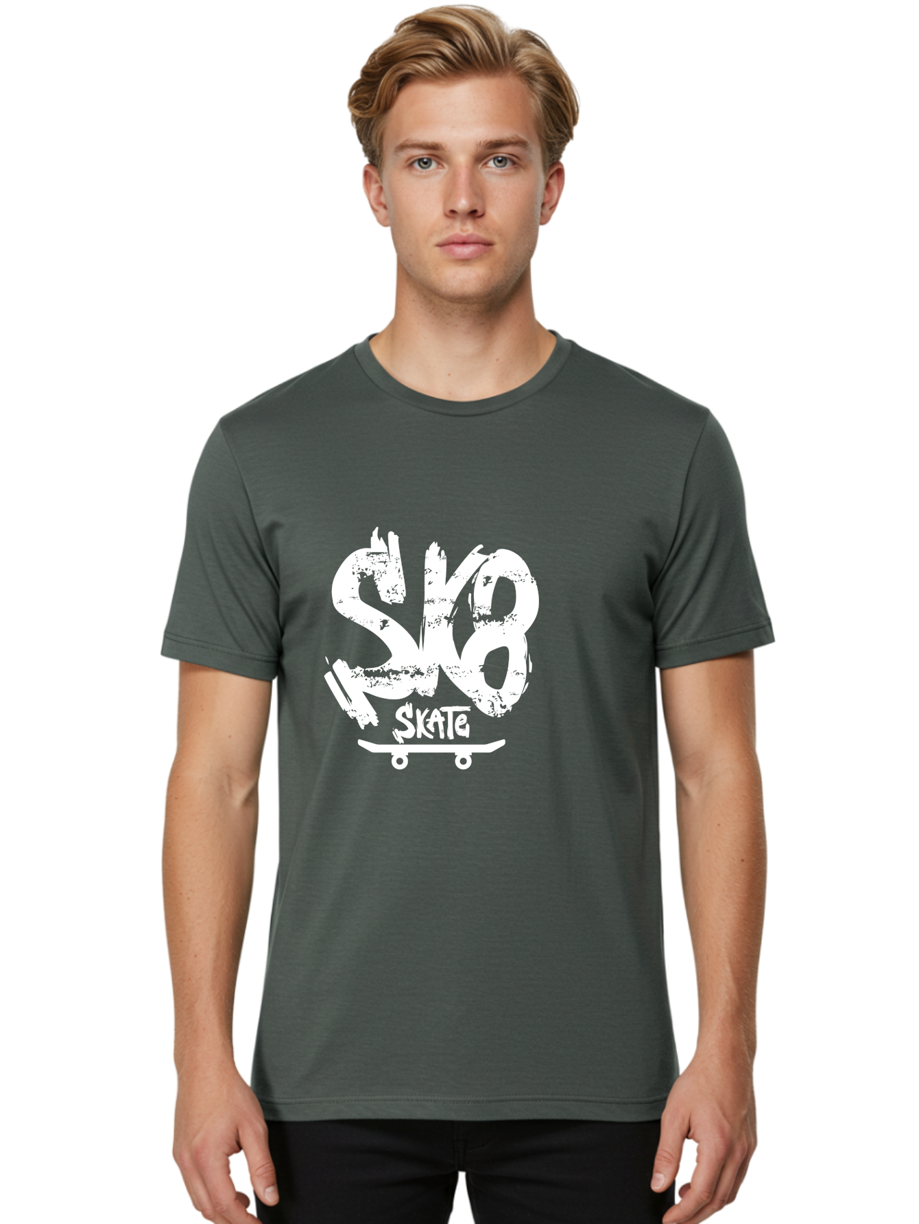 Sk8-2 Men'S Graphic Tee, 100% Cotton, Comfortable Casual Summer Wear, Machine Washable, Skateboarding Logo, Skate Culture, Streetwear Fashion, Action Sports, Skateboarding Brand, Edgy Design, Youth Lifestyle, Skateboard Graphics Aac161 18