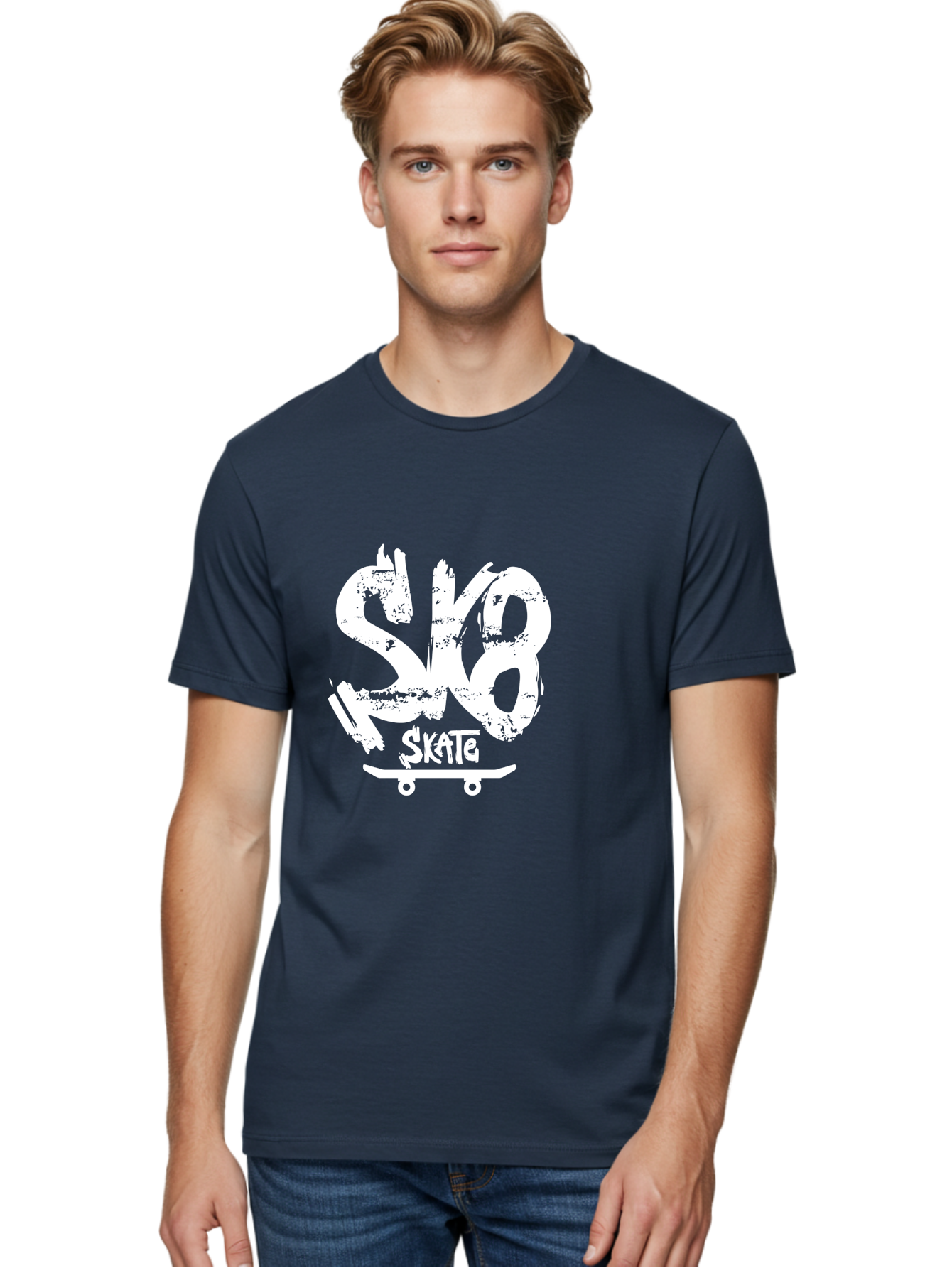 Sk8-2 Men'S Graphic Tee, 100% Cotton, Comfortable Casual Summer Wear, Machine Washable, Skateboarding Logo, Skate Culture, Streetwear Fashion, Action Sports, Skateboarding Brand, Edgy Design, Youth Lifestyle, Skateboard Graphics Aac161 2