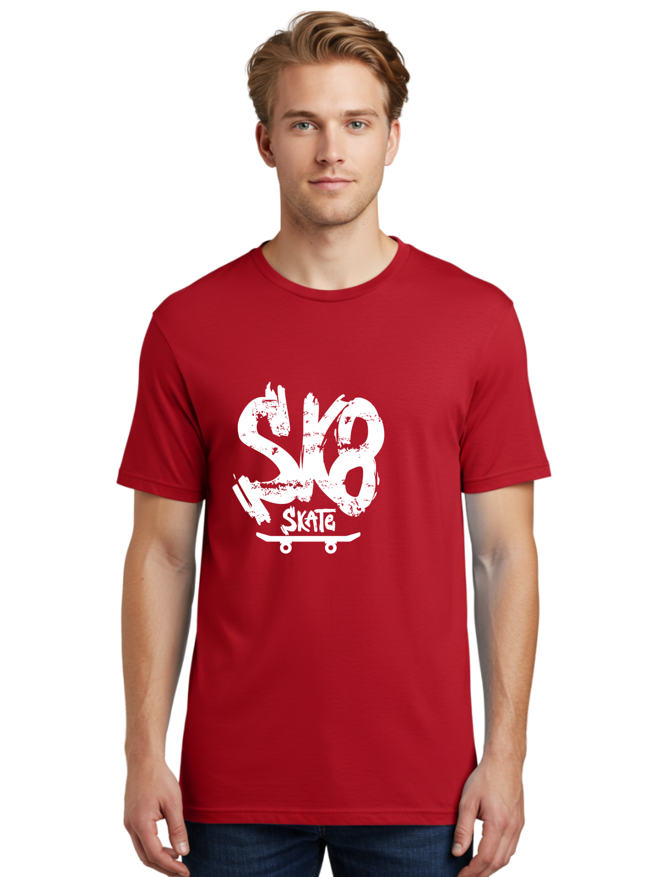 Sk8-2 Men'S Graphic Tee, 100% Cotton, Comfortable Casual Summer Wear, Machine Washable, Skateboarding Logo, Skate Culture, Streetwear Fashion, Action Sports, Skateboarding Brand, Edgy Design, Youth Lifestyle, Skateboard Graphics Aac161 24