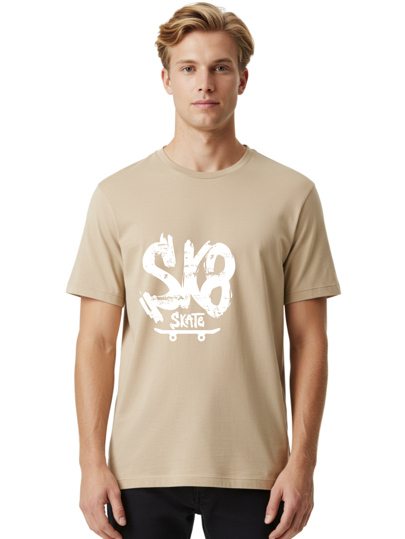 Sk8-2 Men'S Graphic Tee, 100% Cotton, Comfortable Casual Summer Wear, Machine Washable, Skateboarding Logo, Skate Culture, Streetwear Fashion, Action Sports, Skateboarding Brand, Edgy Design, Youth Lifestyle, Skateboard Graphics Aac161 22