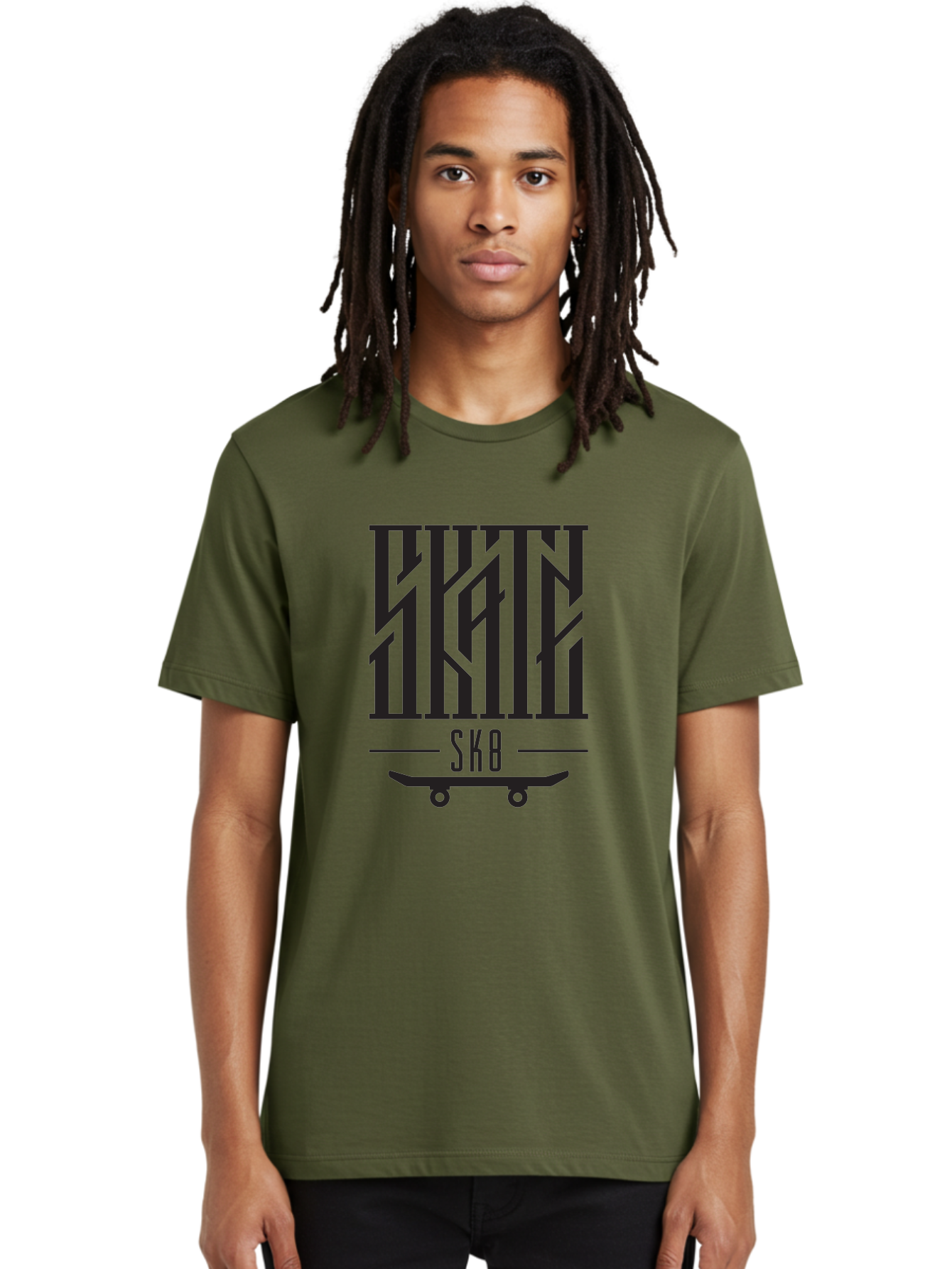 Sk8-3 Men'S Graphic Tee, 100% Cotton, Comfortable Casual Summer Wear, Machine Washable, Skateboarding, Sk8, Skate Culture, Streetwear, Extreme Sports, Graphic Design, Urban Style, Skateboard Graphics, Black And Green Design, Skateboard Art Aac162 16