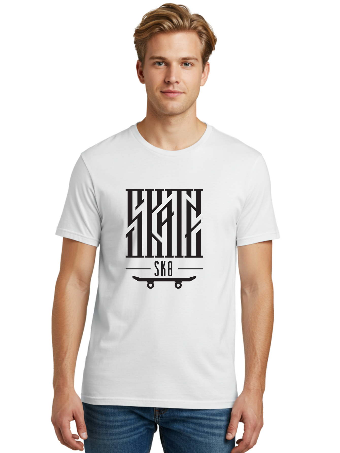 Sk8-3 Men'S Graphic Tee, 100% Cotton, Comfortable Casual Summer Wear, Machine Washable, Skateboarding, Sk8, Skate Culture, Streetwear, Extreme Sports, Graphic Design, Urban Style, Skateboard Graphics, Black And Green Design, Skateboard Art Aac162 20