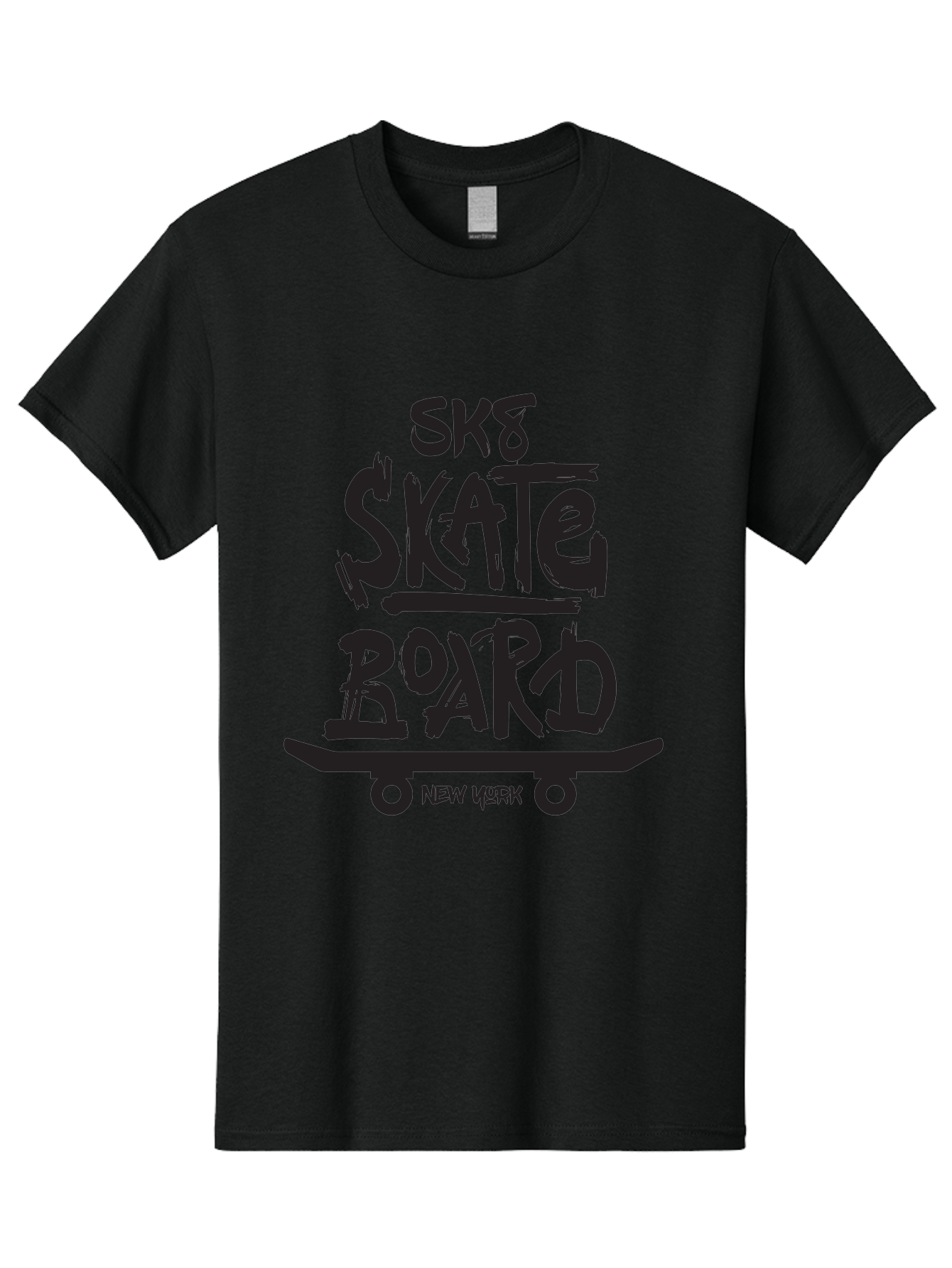 Sk8-Skate-Board-New-York Men'S Graphic Tee, 100% Cotton, Comfortable Casual Summer Wear, Machine Washable, Skateboard Culture, Street Skateboarding, New York Skate Scene, Skateboard Graphics, Urban Sports, Action Sports, Skateboard Art, Aac165 29