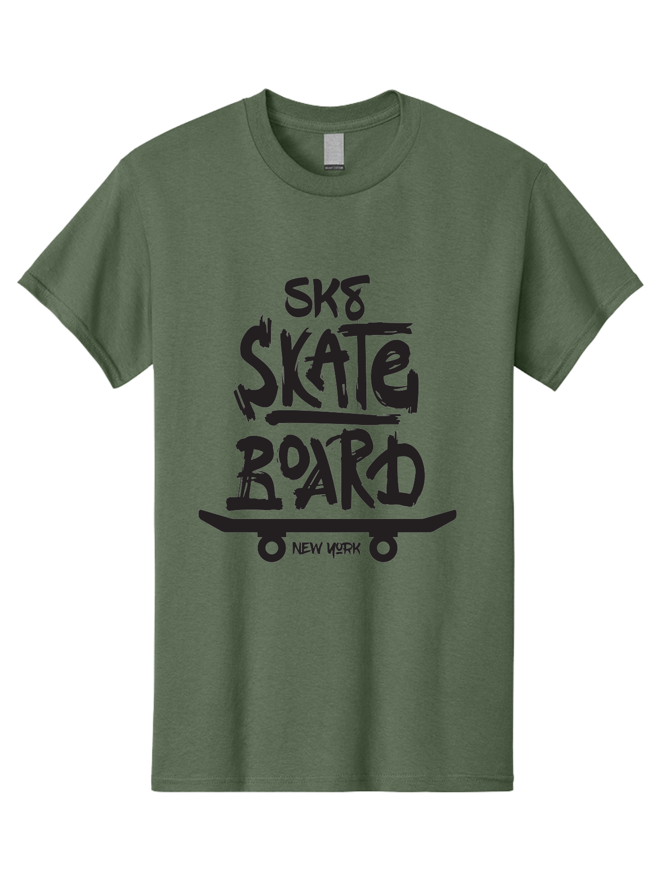 Sk8-Skate-Board-New-York Men'S Graphic Tee, 100% Cotton, Comfortable Casual Summer Wear, Machine Washable, Skateboard Culture, Street Skateboarding, New York Skate Scene, Skateboard Graphics, Urban Sports, Action Sports, Skateboard Art, Aac165 21