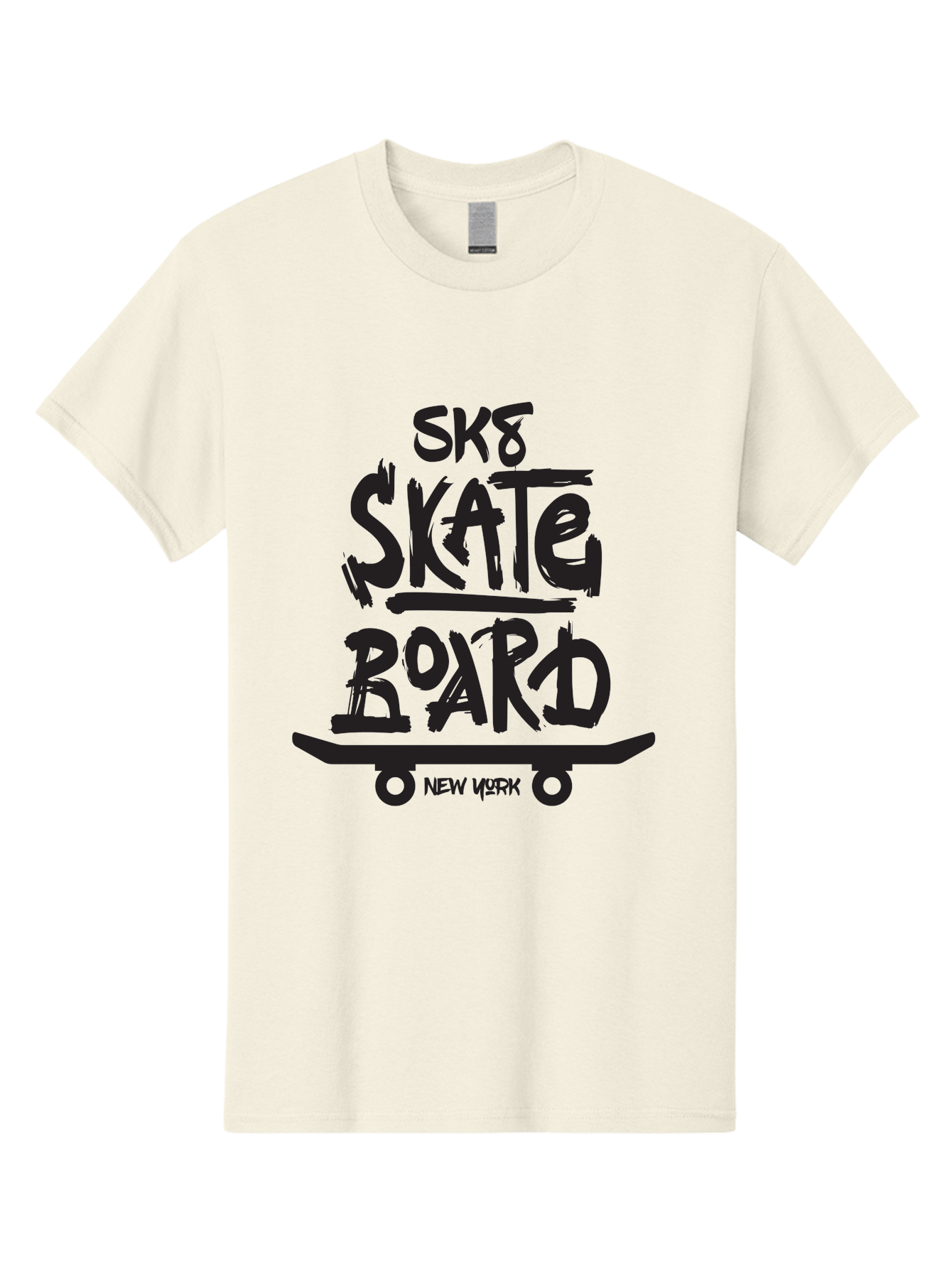 Sk8-Skate-Board-New-York Men'S Graphic Tee, 100% Cotton, Comfortable Casual Summer Wear, Machine Washable, Skateboard Culture, Street Skateboarding, New York Skate Scene, Skateboard Graphics, Urban Sports, Action Sports, Skateboard Art, Aac165 23