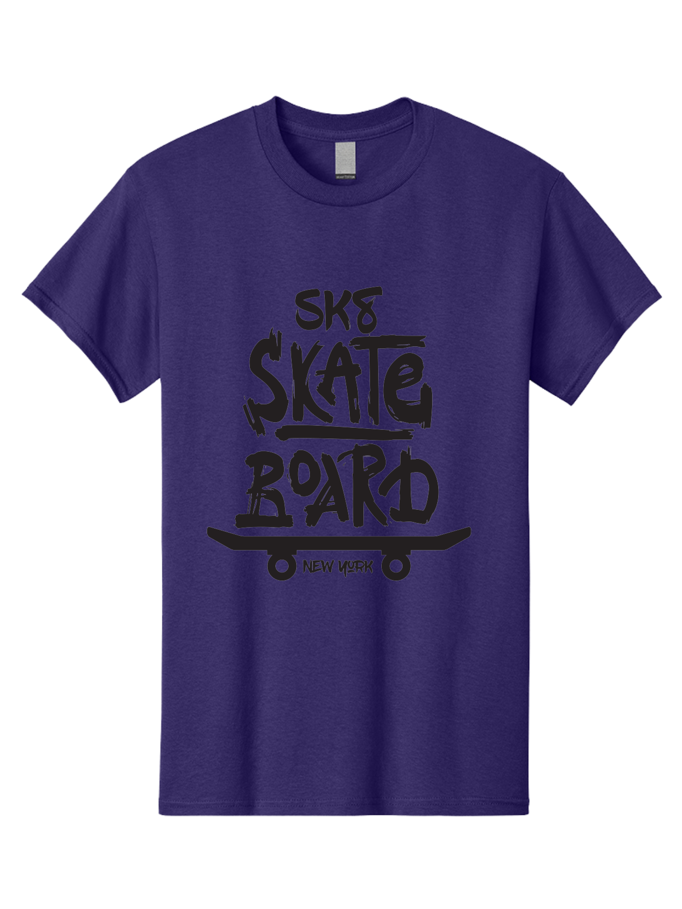 Sk8-Skate-Board-New-York Men'S Graphic Tee, 100% Cotton, Comfortable Casual Summer Wear, Machine Washable, Skateboard Culture, Street Skateboarding, New York Skate Scene, Skateboard Graphics, Urban Sports, Action Sports, Skateboard Art, Aac165 7
