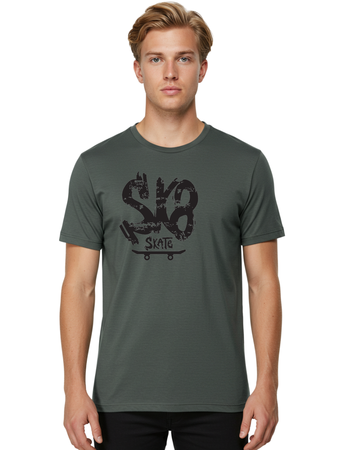 Sk8 Men'S Graphic Tee, 100% Cotton, Comfortable Casual Summer Wear, Machine Washable, Skateboarding Logo, Graffiti Style, Urban Culture, Street Art, Skateboard Graphics, Extreme Sports, Youth Culture, Edgy Design Aac167 14
