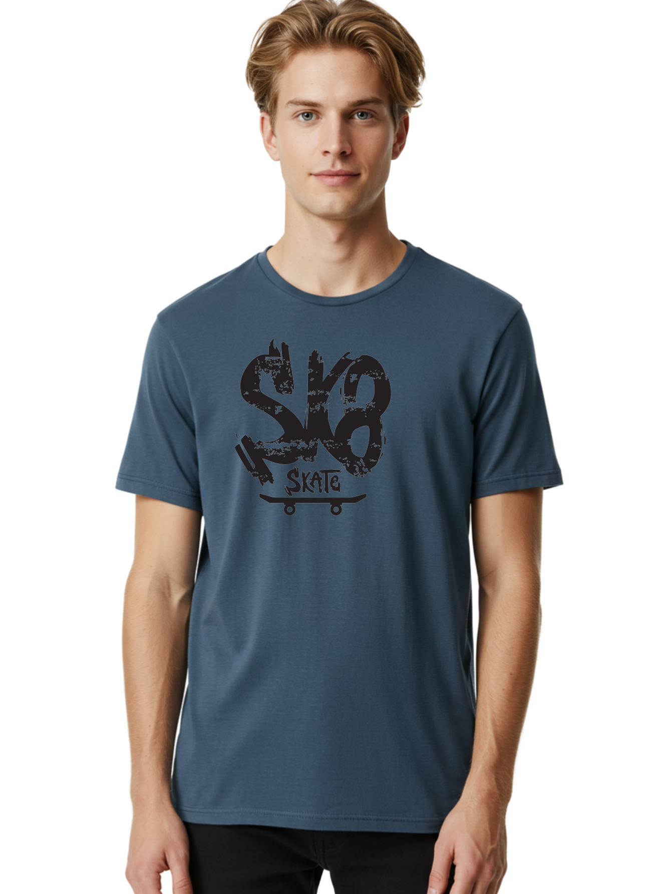 Sk8 Men'S Graphic Tee, 100% Cotton, Comfortable Casual Summer Wear, Machine Washable, Skateboarding Logo, Graffiti Style, Urban Culture, Street Art, Skateboard Graphics, Extreme Sports, Youth Culture, Edgy Design Aac167 30
