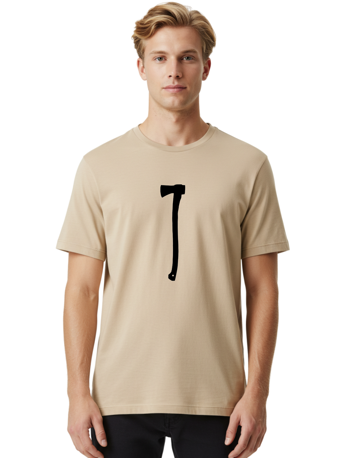 Axe Men'S Graphic Tee, 100% Cotton, Comfortable Casual Summer Wear, Machine Washable, Axe Silhouette, Black Axe, Hatchet Symbol, Lumberjack Tool, Chopping Axe, Camping Gear, Outdoor Equipment, Wilderness Survival Aac176 18