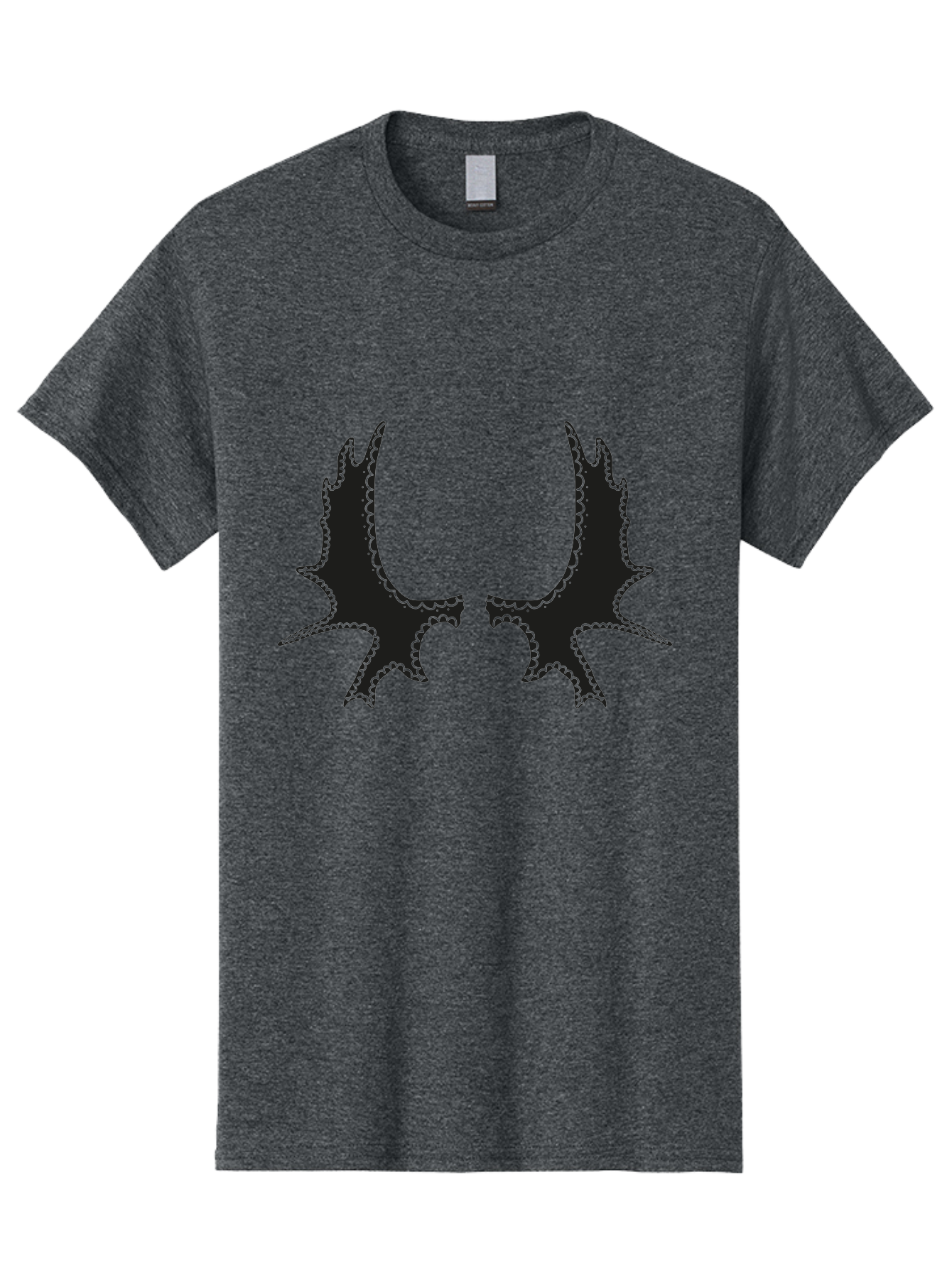 Bat-Wings Men'S Graphic Tee, 100% Cotton, Comfortable Casual Summer Wear, Machine Washable, Bat Wings, Dark Silhouette, Spooky Atmosphere, Gothic Design, Fantasy Creatures, Mysterious Shapes, Symmetrical Art, Eerie Graphics, Winged Creatures Aac177 7