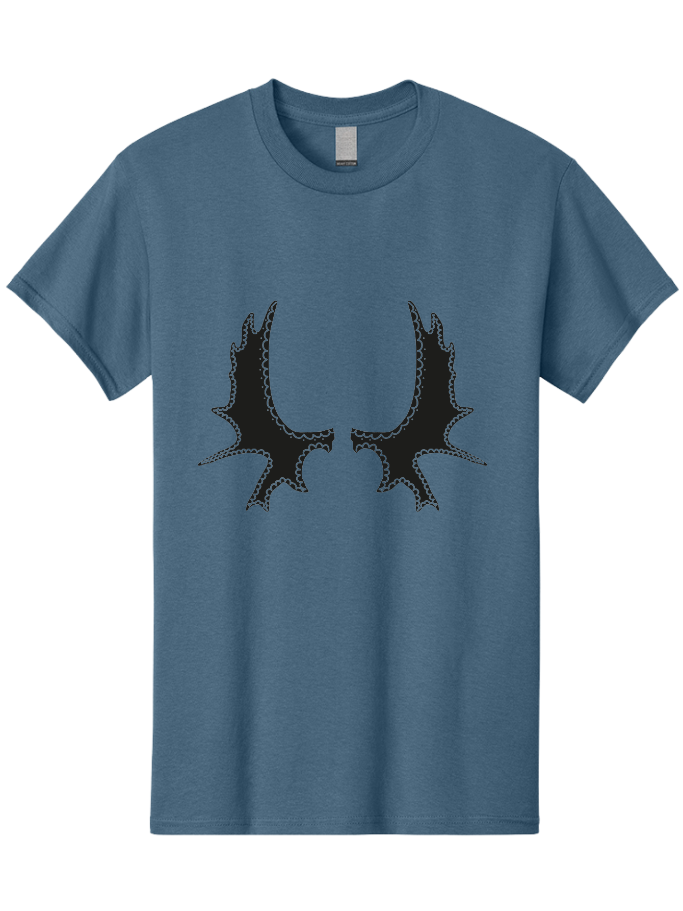 Bat-Wings Men'S Graphic Tee, 100% Cotton, Comfortable Casual Summer Wear, Machine Washable, Bat Wings, Dark Silhouette, Spooky Atmosphere, Gothic Design, Fantasy Creatures, Mysterious Shapes, Symmetrical Art, Eerie Graphics, Winged Creatures Aac177 23