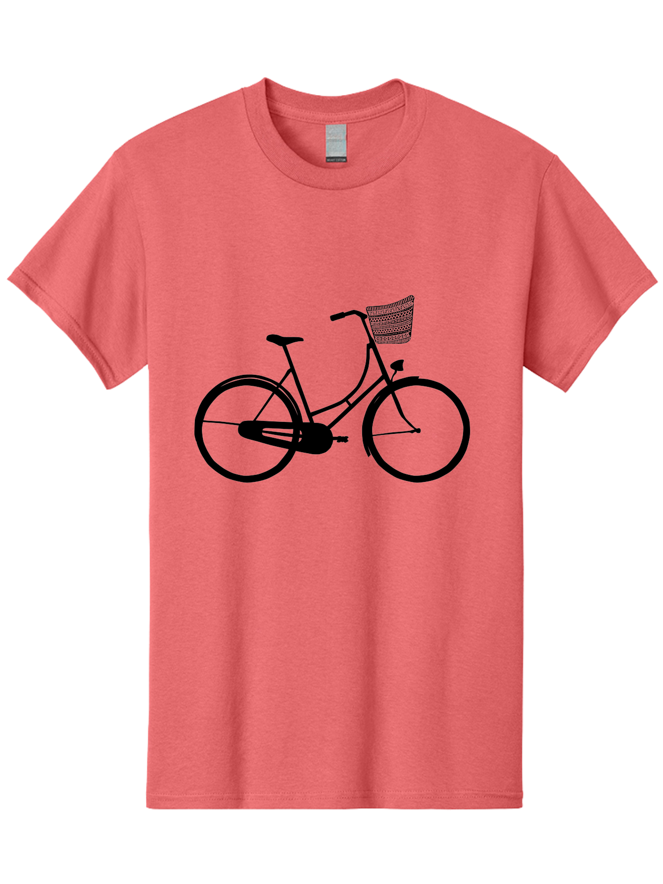 Bicycle-Silhouette Men'S Graphic Tee, 100% Cotton, Comfortable Casual Summer Wear, Machine Washable, Vintage Bicycle, Bike With Basket, Classic Cycling, Outdoor Recreation, Eco-Friendly Transportation, Leisurely Ride, Bicycle Silhouette Aac180 11