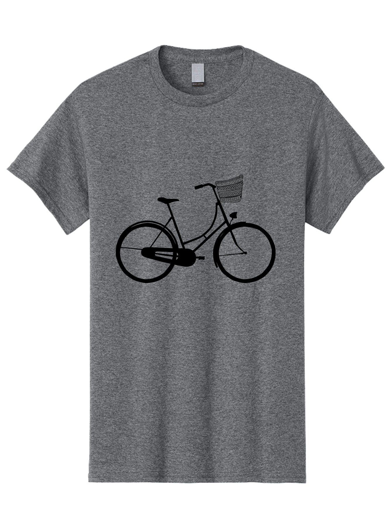 Bicycle-Silhouette Men'S Graphic Tee, 100% Cotton, Comfortable Casual Summer Wear, Machine Washable, Vintage Bicycle, Bike With Basket, Classic Cycling, Outdoor Recreation, Eco-Friendly Transportation, Leisurely Ride, Bicycle Silhouette Aac180 1