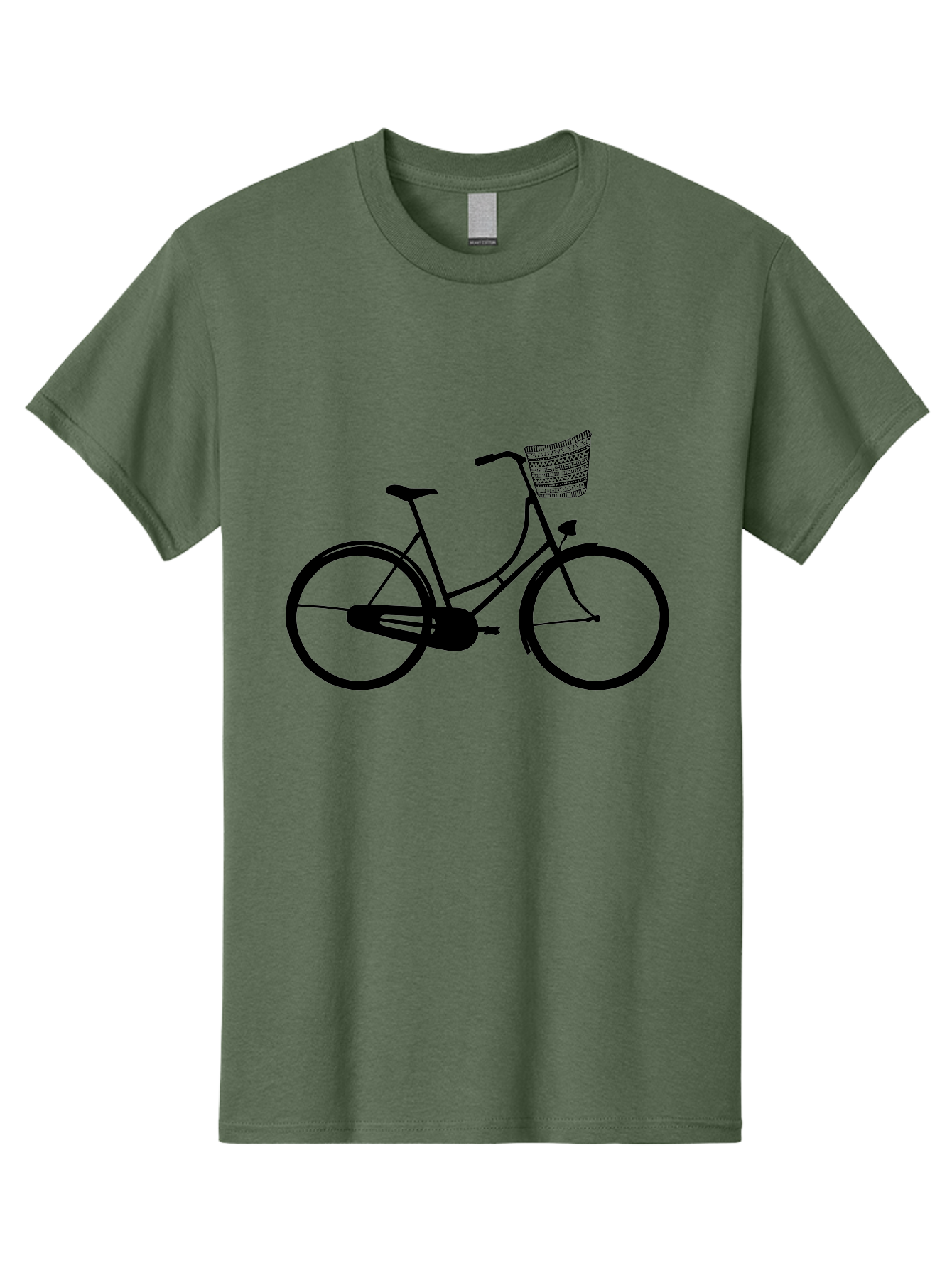 Bicycle-Silhouette Men'S Graphic Tee, 100% Cotton, Comfortable Casual Summer Wear, Machine Washable, Vintage Bicycle, Bike With Basket, Classic Cycling, Outdoor Recreation, Eco-Friendly Transportation, Leisurely Ride, Bicycle Silhouette Aac180 25
