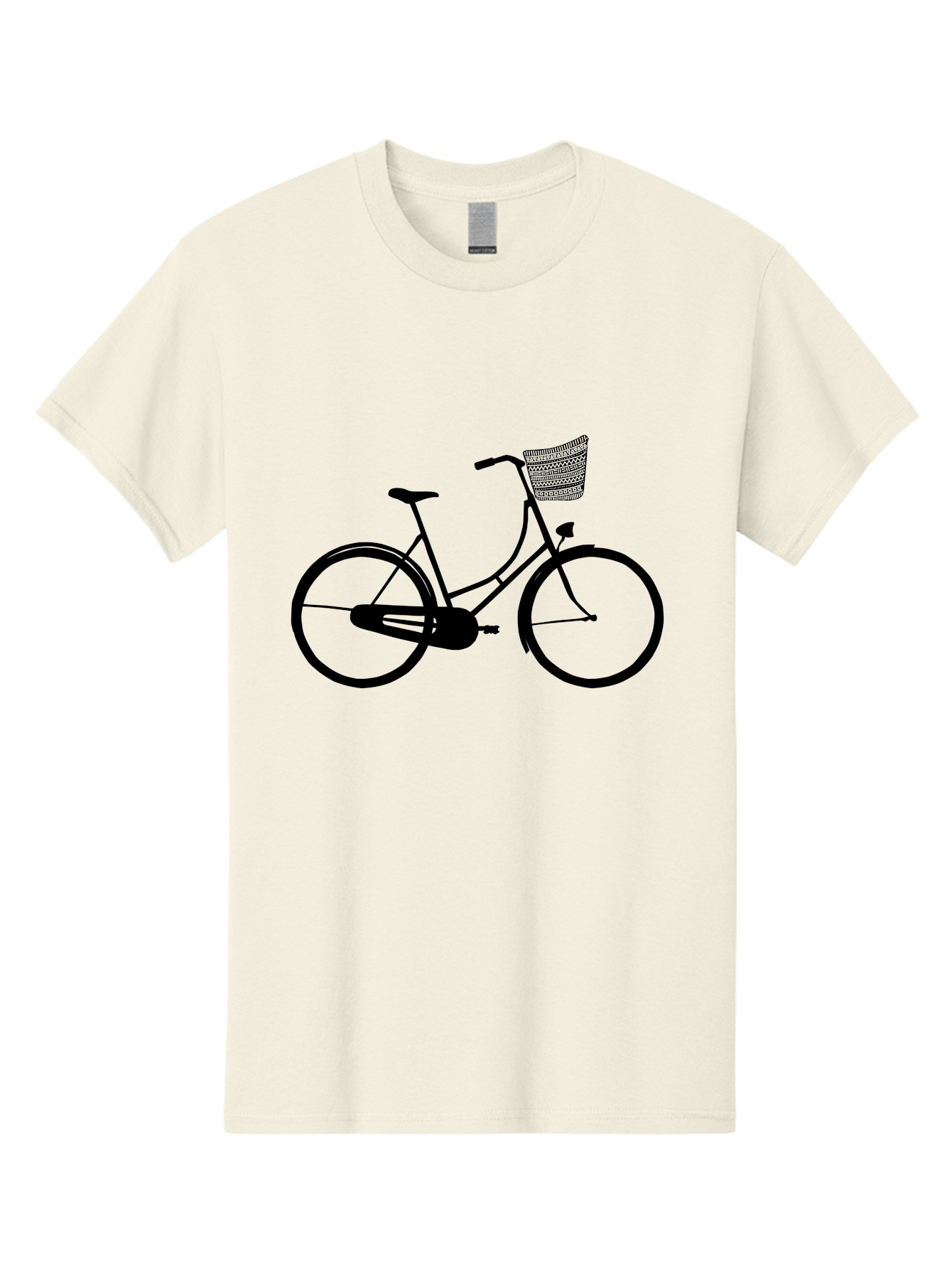 Bicycle-Silhouette Men'S Graphic Tee, 100% Cotton, Comfortable Casual Summer Wear, Machine Washable, Vintage Bicycle, Bike With Basket, Classic Cycling, Outdoor Recreation, Eco-Friendly Transportation, Leisurely Ride, Bicycle Silhouette Aac180 27