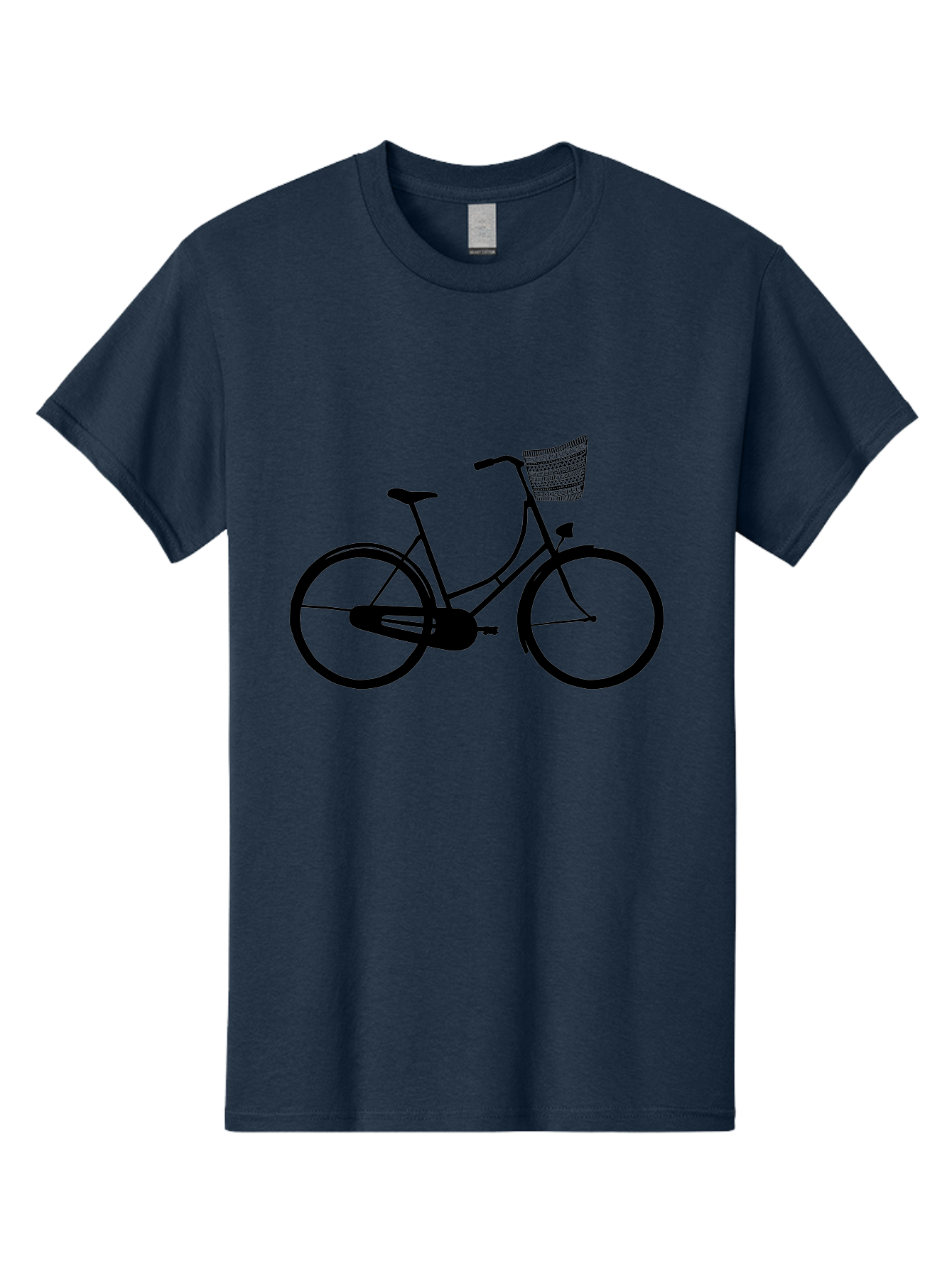 Bicycle-Silhouette Men'S Graphic Tee, 100% Cotton, Comfortable Casual Summer Wear, Machine Washable, Vintage Bicycle, Bike With Basket, Classic Cycling, Outdoor Recreation, Eco-Friendly Transportation, Leisurely Ride, Bicycle Silhouette Aac180 29