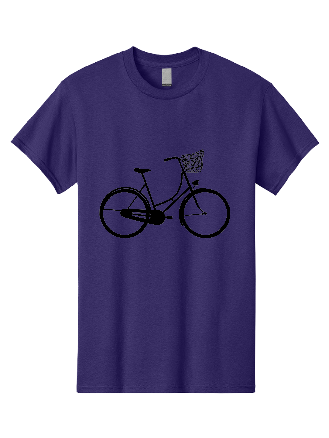 Bicycle-Silhouette Men'S Graphic Tee, 100% Cotton, Comfortable Casual Summer Wear, Machine Washable, Vintage Bicycle, Bike With Basket, Classic Cycling, Outdoor Recreation, Eco-Friendly Transportation, Leisurely Ride, Bicycle Silhouette Aac180 15