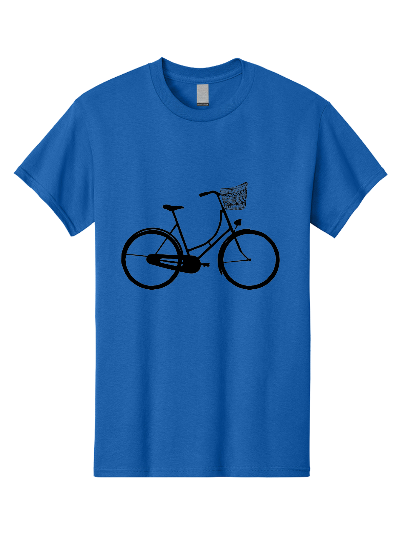 Bicycle-Silhouette Men'S Graphic Tee, 100% Cotton, Comfortable Casual Summer Wear, Machine Washable, Vintage Bicycle, Bike With Basket, Classic Cycling, Outdoor Recreation, Eco-Friendly Transportation, Leisurely Ride, Bicycle Silhouette Aac180 23