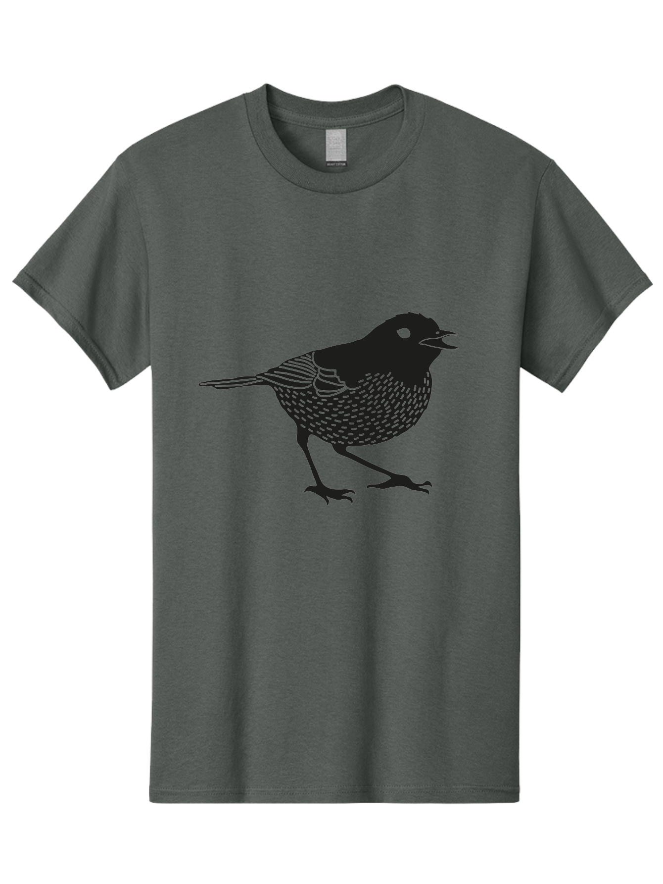 Bird-Silhouette Men'S Graphic Tee, 100% Cotton, Comfortable Casual Summer Wear, Machine Washable, Black Bird Silhouette, Graphic Illustration, Bird In Flight, Wildlife Art, Minimalist Design, Birdwatching, Ornithology Aac184 3