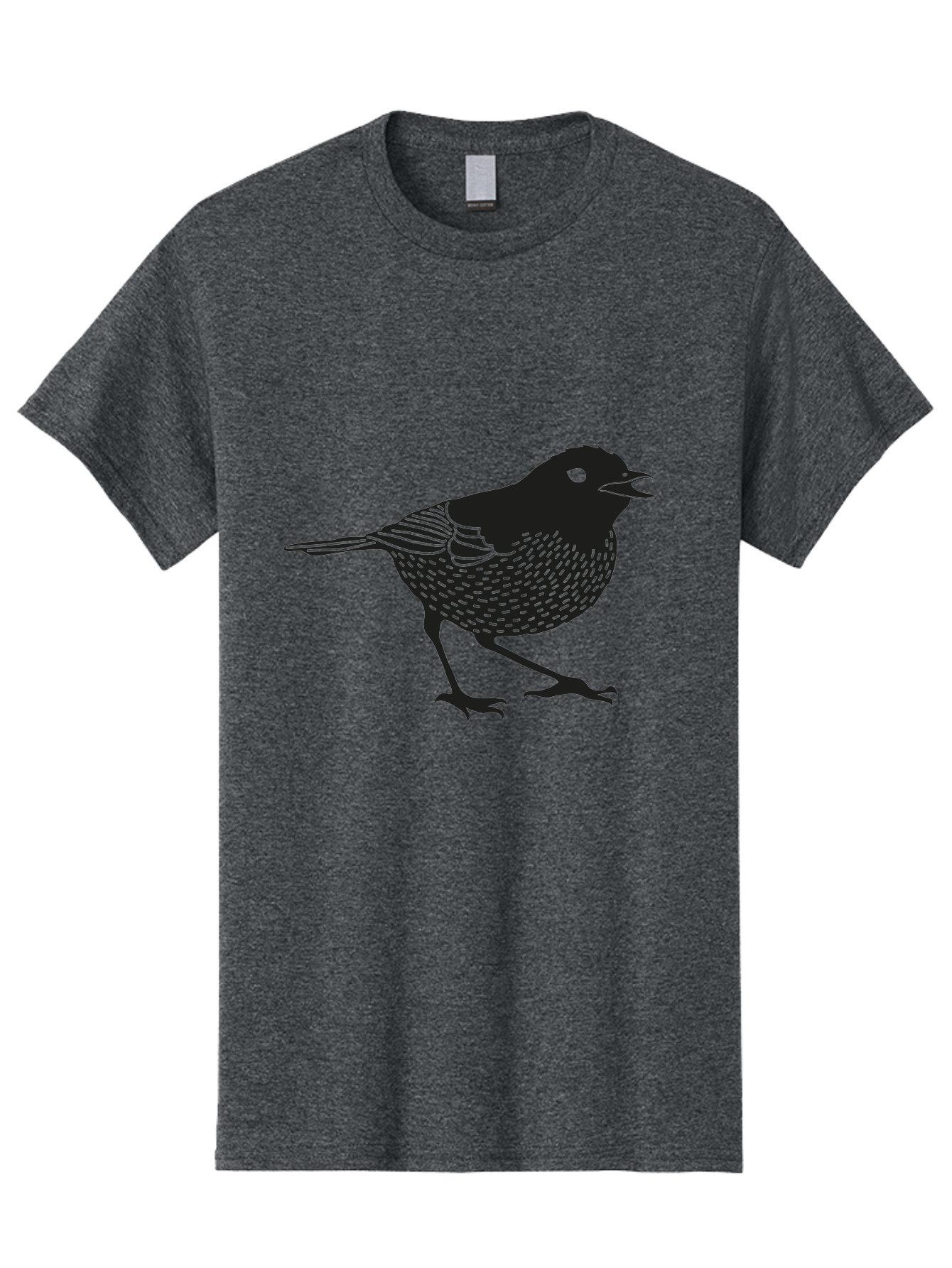 Bird-Silhouette Men'S Graphic Tee, 100% Cotton, Comfortable Casual Summer Wear, Machine Washable, Black Bird Silhouette, Graphic Illustration, Bird In Flight, Wildlife Art, Minimalist Design, Birdwatching, Ornithology Aac184 11