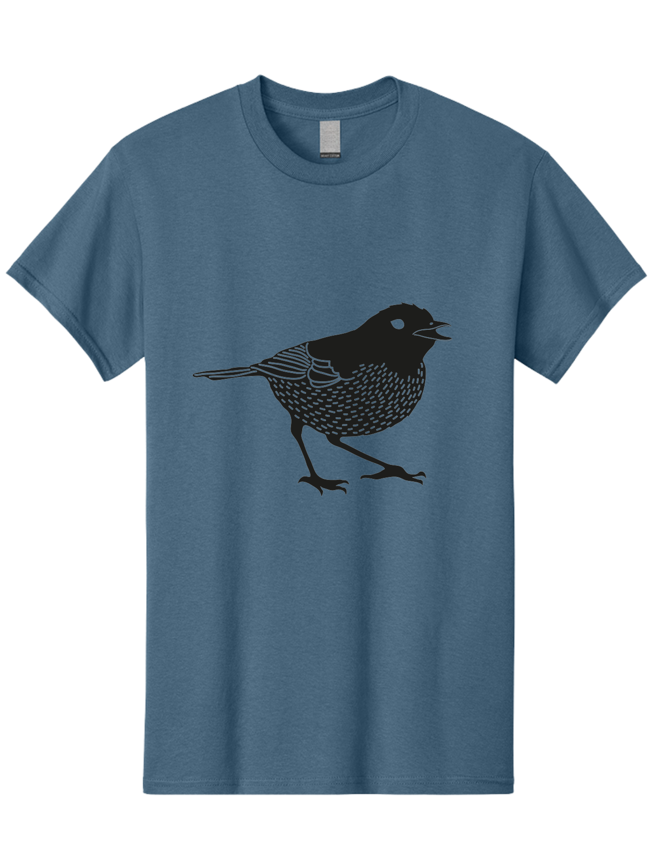 Bird-Silhouette Men'S Graphic Tee, 100% Cotton, Comfortable Casual Summer Wear, Machine Washable, Black Bird Silhouette, Graphic Illustration, Bird In Flight, Wildlife Art, Minimalist Design, Birdwatching, Ornithology Aac184 5