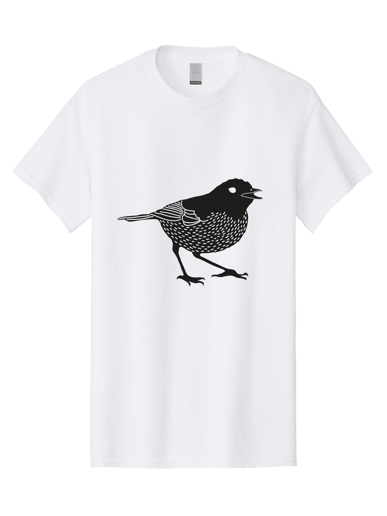 Bird-Silhouette Men'S Graphic Tee, 100% Cotton, Comfortable Casual Summer Wear, Machine Washable, Black Bird Silhouette, Graphic Illustration, Bird In Flight, Wildlife Art, Minimalist Design, Birdwatching, Ornithology Aac184 27