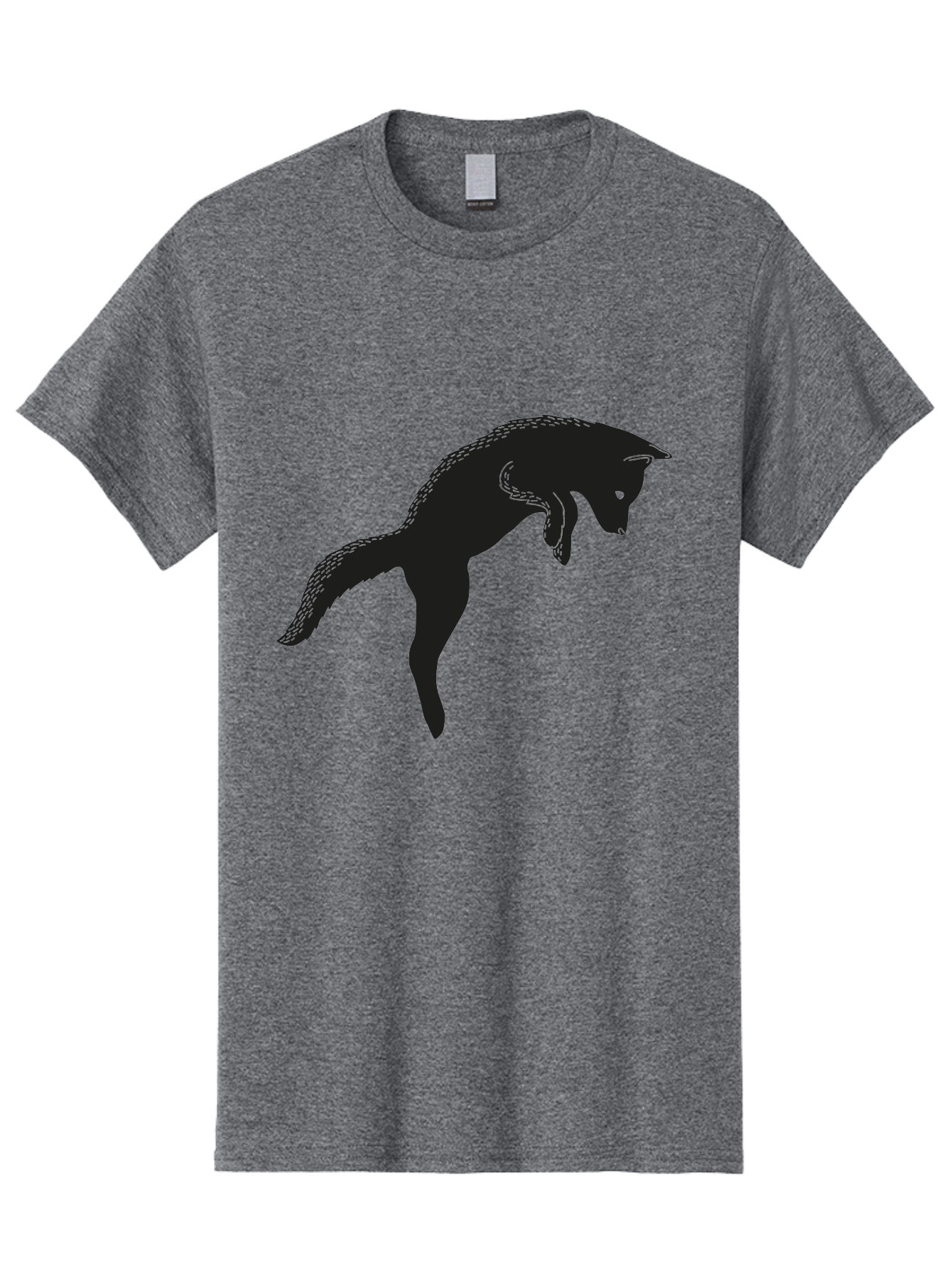 Black-Fox-Silhouette Men'S Graphic Tee, 100% Cotton, Comfortable Casual Summer Wear, Machine Washable, Squirrel Silhouette, Animal Graphic, Wildlife Illustration, Forest Creature, Cute Animal, Jumping Squirrel, Nut Love, Tree Dweller, Aac190 17