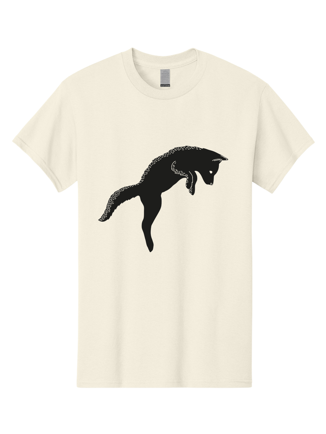 Black-Fox-Silhouette Men'S Graphic Tee, 100% Cotton, Comfortable Casual Summer Wear, Machine Washable, Squirrel Silhouette, Animal Graphic, Wildlife Illustration, Forest Creature, Cute Animal, Jumping Squirrel, Nut Love, Tree Dweller, Aac190 23