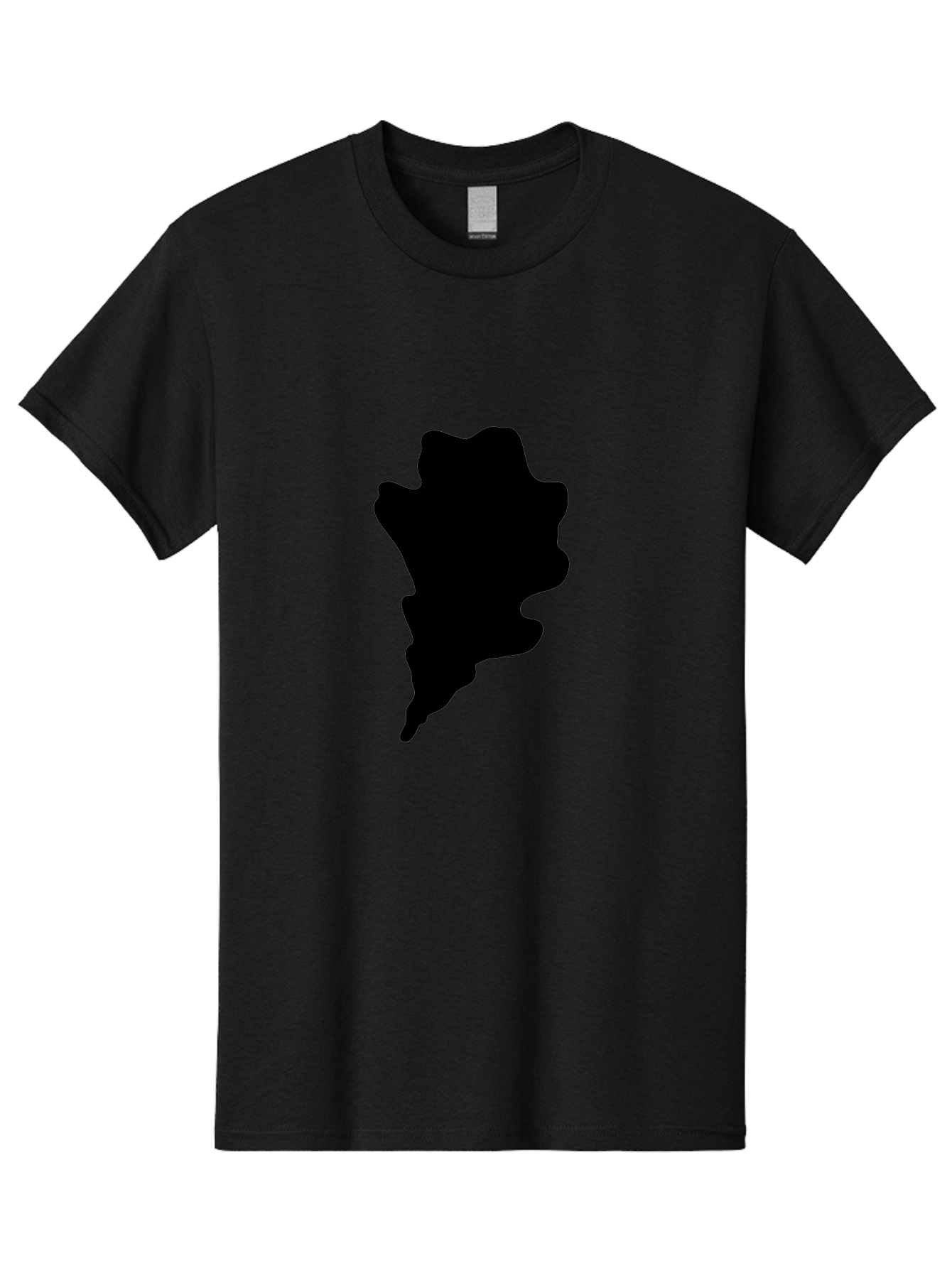 Black-Splash Men'S Graphic Tee, 100% Cotton, Comfortable Casual Summer Wear, Machine Washable, Abstract Shape, Irregular Form, Black Silhouette, Unique Design, Modern Art, Creative Element, Digital Graphic, Minimalist Style Aac192 23
