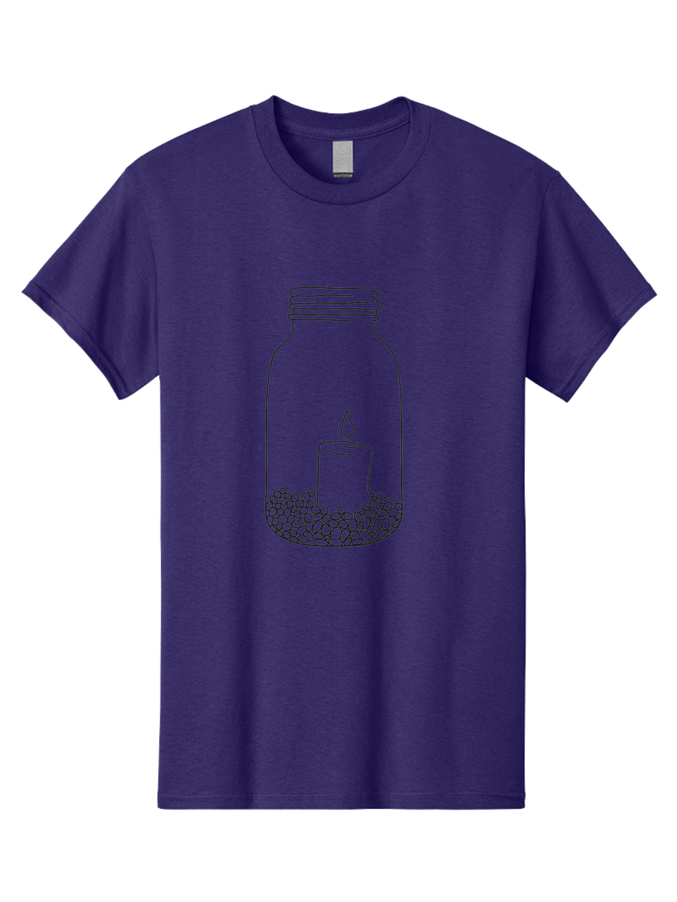 Candle-In-Mason-Jar Men'S Graphic Tee, 100% Cotton, Comfortable Casual Summer Wear, Machine Washable, Candle In A Jar, Lit Candle, Decorative Jar, Zen Decor, Peaceful Ambiance, Ambient Lighting, Minimalist Design, Meditation Space, Aac199 23