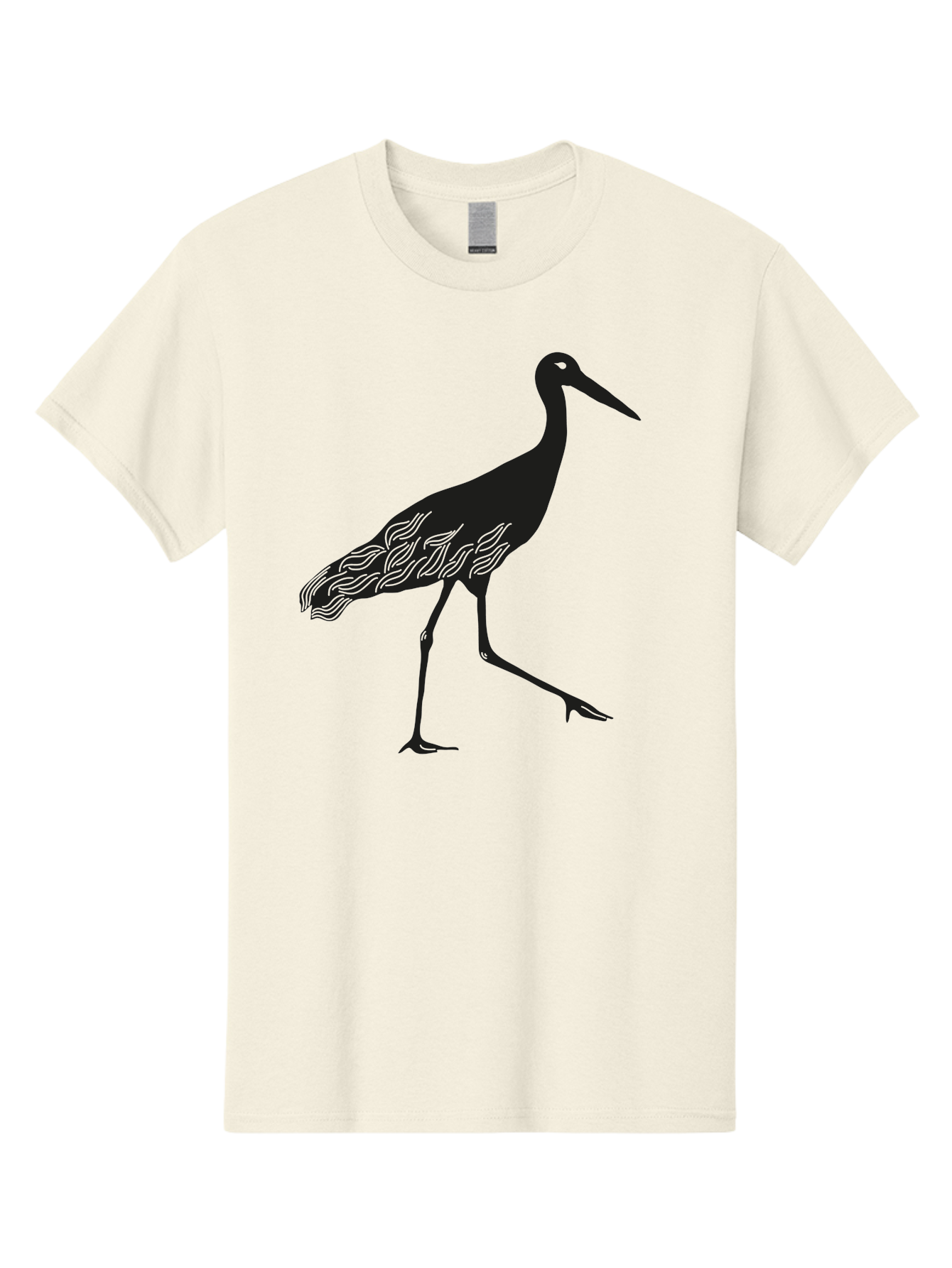 Crane Men'S Graphic Tee, 100% Cotton, Comfortable Casual Summer Wear, Machine Washable, Crane Bird, Bird Silhouette, Wild Crane, Long Neck, Wavy Lines, Abstract Bird, Minimalist Design, Simple Art, Bird Illustration Aac203 27