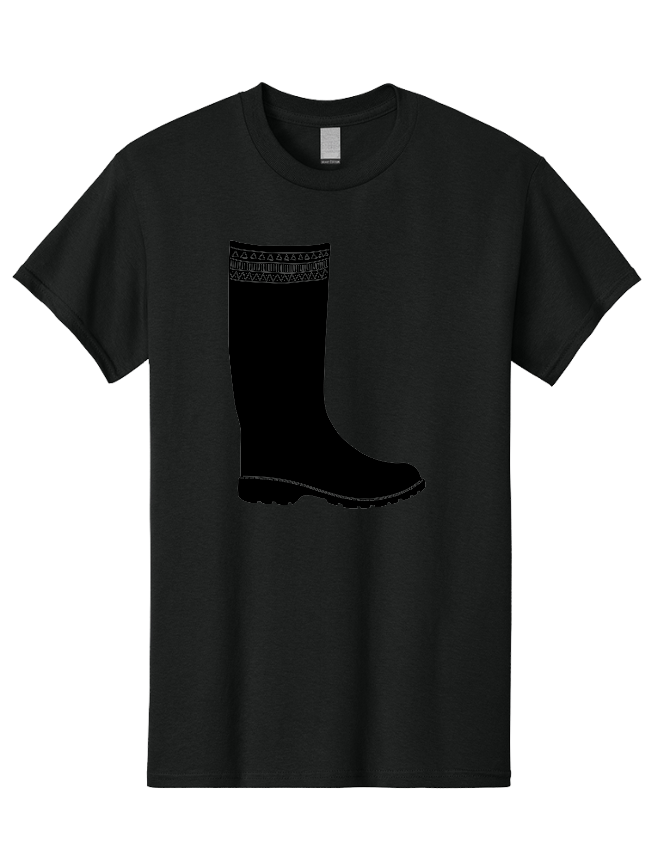 Knee-High-Boot Men'S Graphic Tee, 100% Cotton, Comfortable Casual Summer Wear, Machine Washable, Black Wellies, Knee-High Boots, Outdoor Gear, Gardening Boots, Waterproof Footwear, Rubber Boots, Country Style, Rural Fashion, Folk Design, Aac217 3