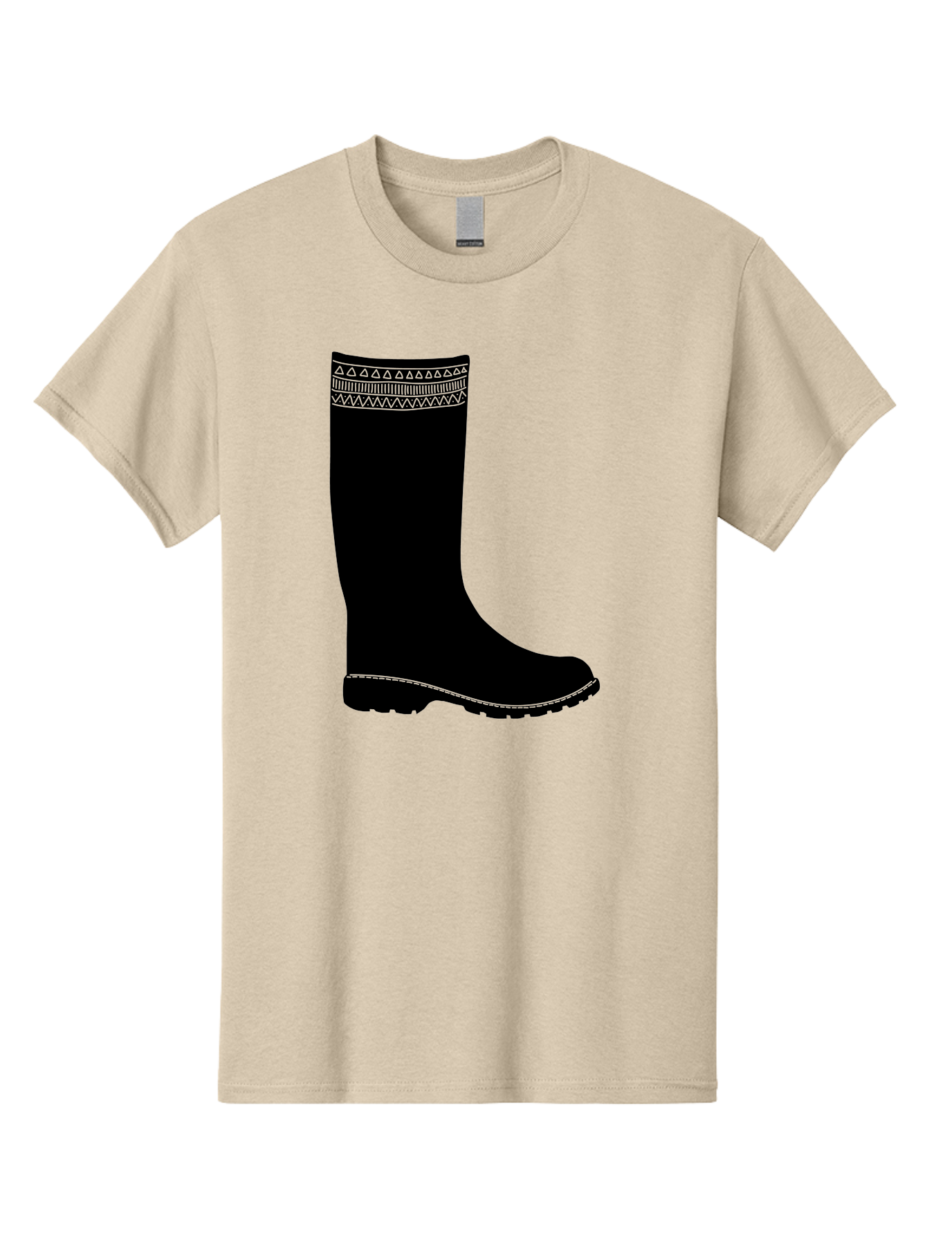 Knee-High-Boot Men'S Graphic Tee, 100% Cotton, Comfortable Casual Summer Wear, Machine Washable, Black Wellies, Knee-High Boots, Outdoor Gear, Gardening Boots, Waterproof Footwear, Rubber Boots, Country Style, Rural Fashion, Folk Design, Aac217 1