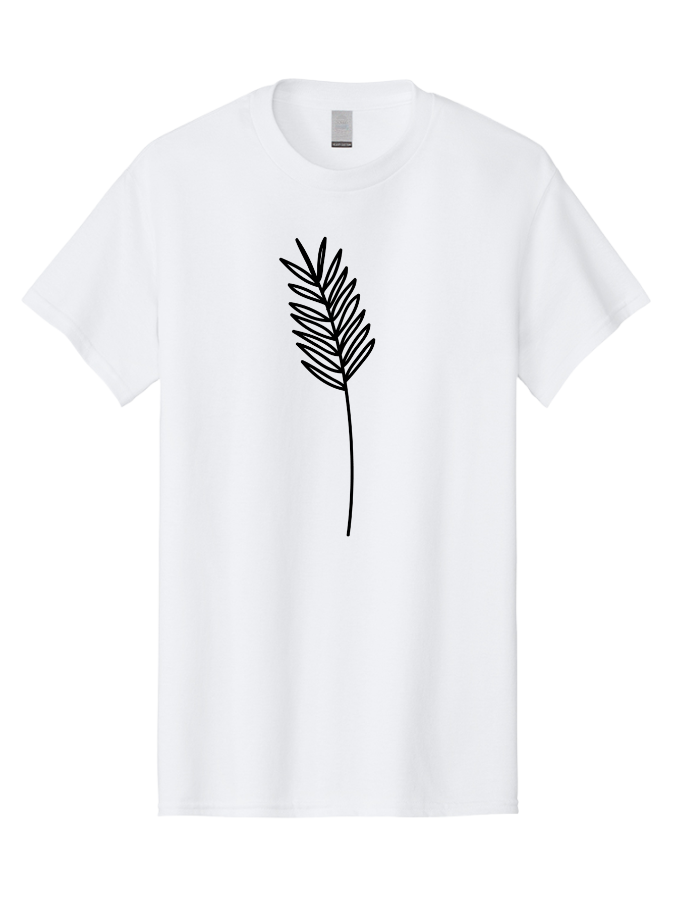 Leaf Men'S Graphic Tee, 100% Cotton, Comfortable Casual Summer Wear, Machine Washable, Palm Frond, Simple Illustration, Minimalist Design, Vector Graphic, Black Outline, Foliage, Tropical Leaf, Botanical Art, Leafy Branch, Modern Iconography Aac220 9